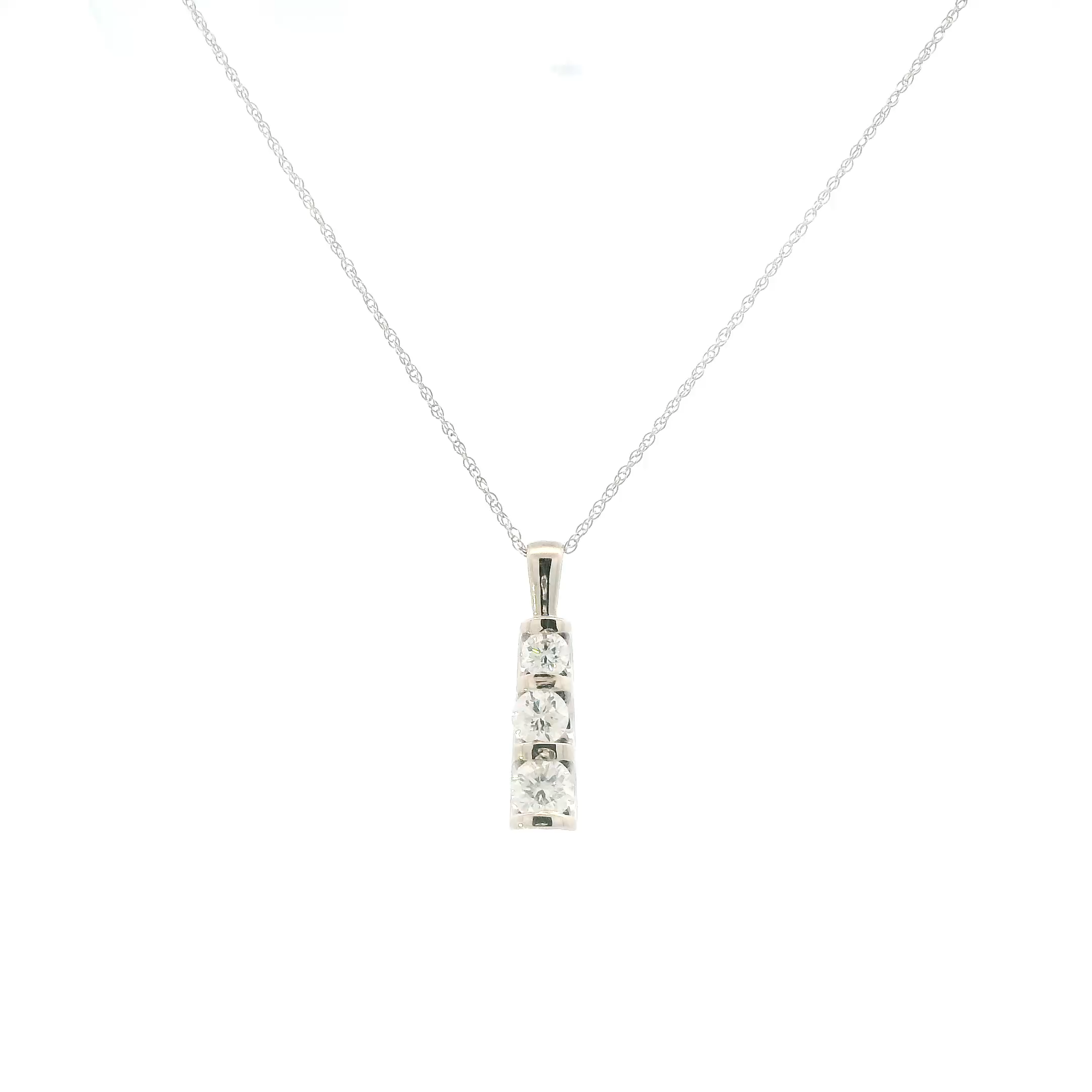14K White Gold Diamond & 18