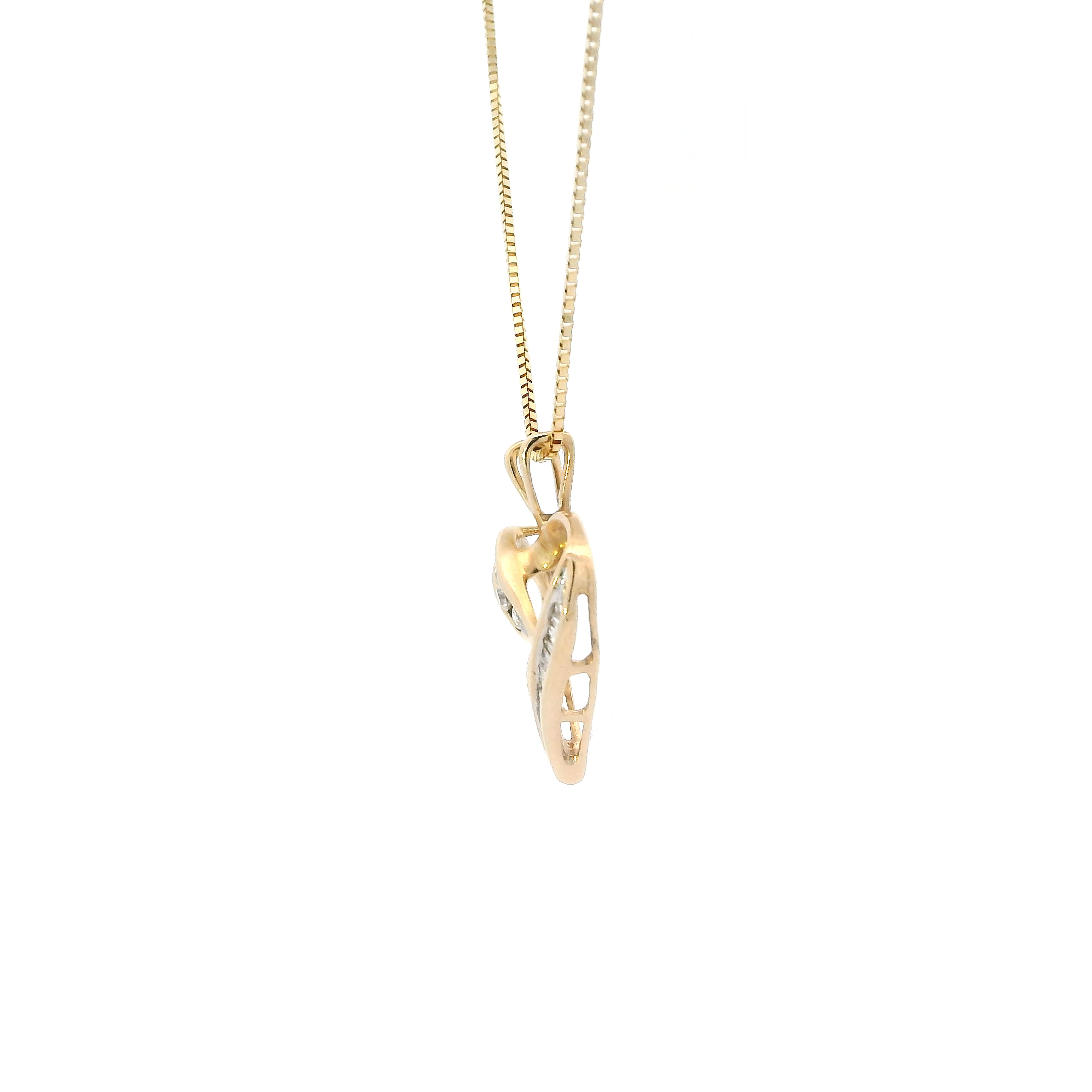 14K Yellow Gold Diamond Heart Pendant & 18