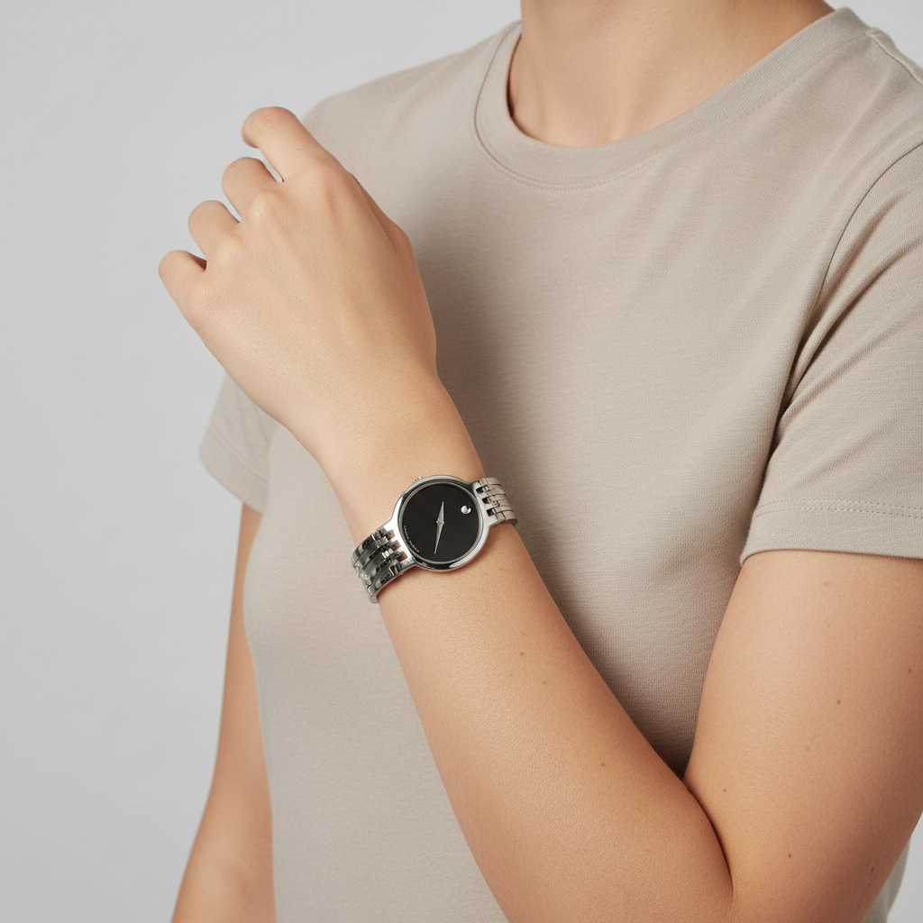 Movado Esperanza Museum Black Dial Womens Wristwatch - 04 3 14 1011
