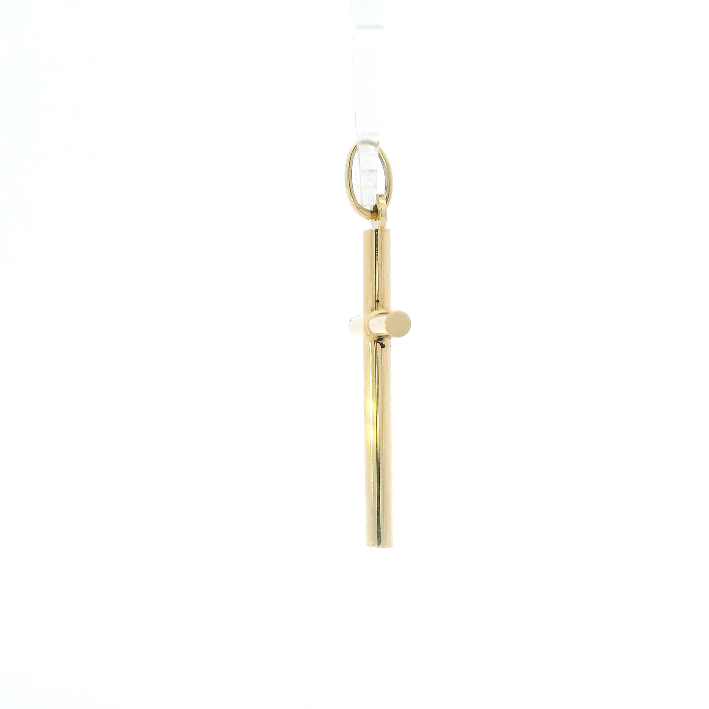 18K Yellow Gold Tube Cross Pendant