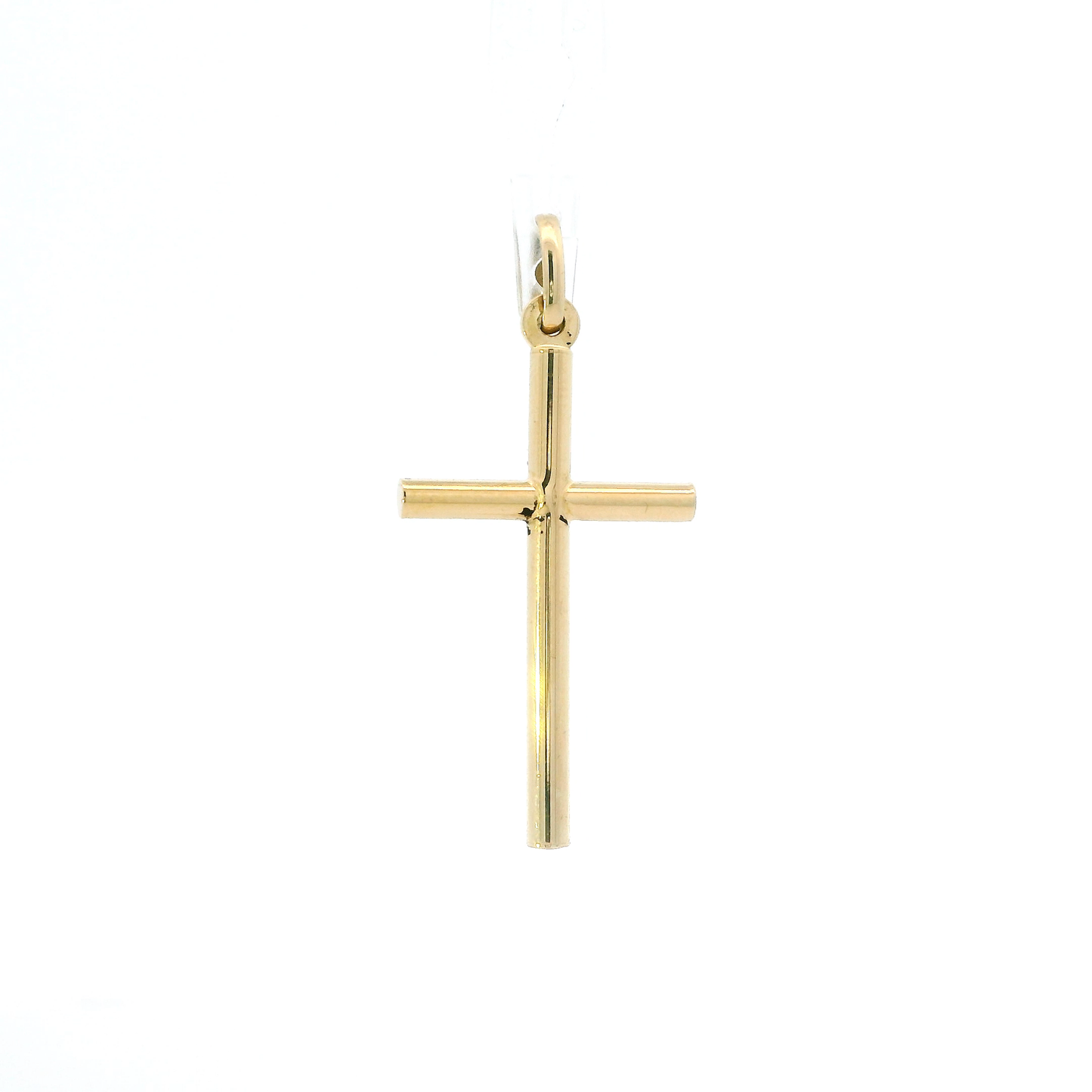 18K Yellow Gold Tube Cross Pendant