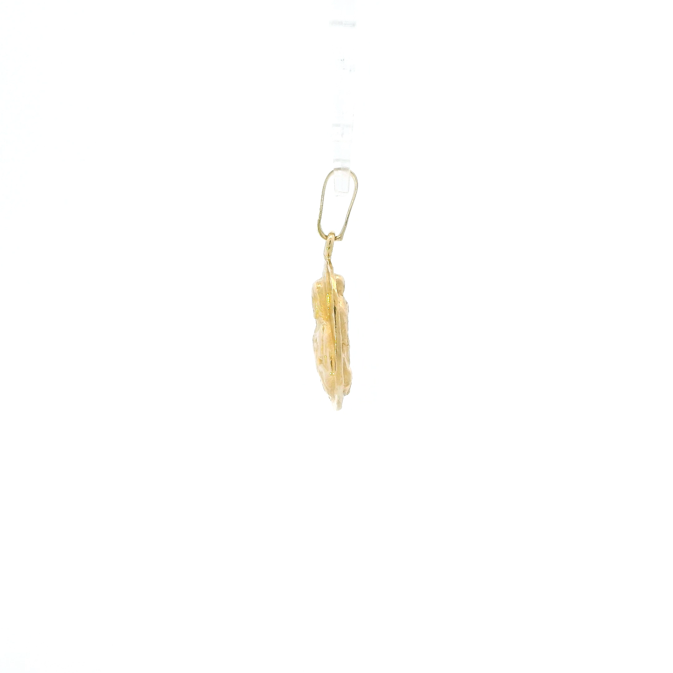 14K Yellow Gold Oval Double Sided Religious Pendant