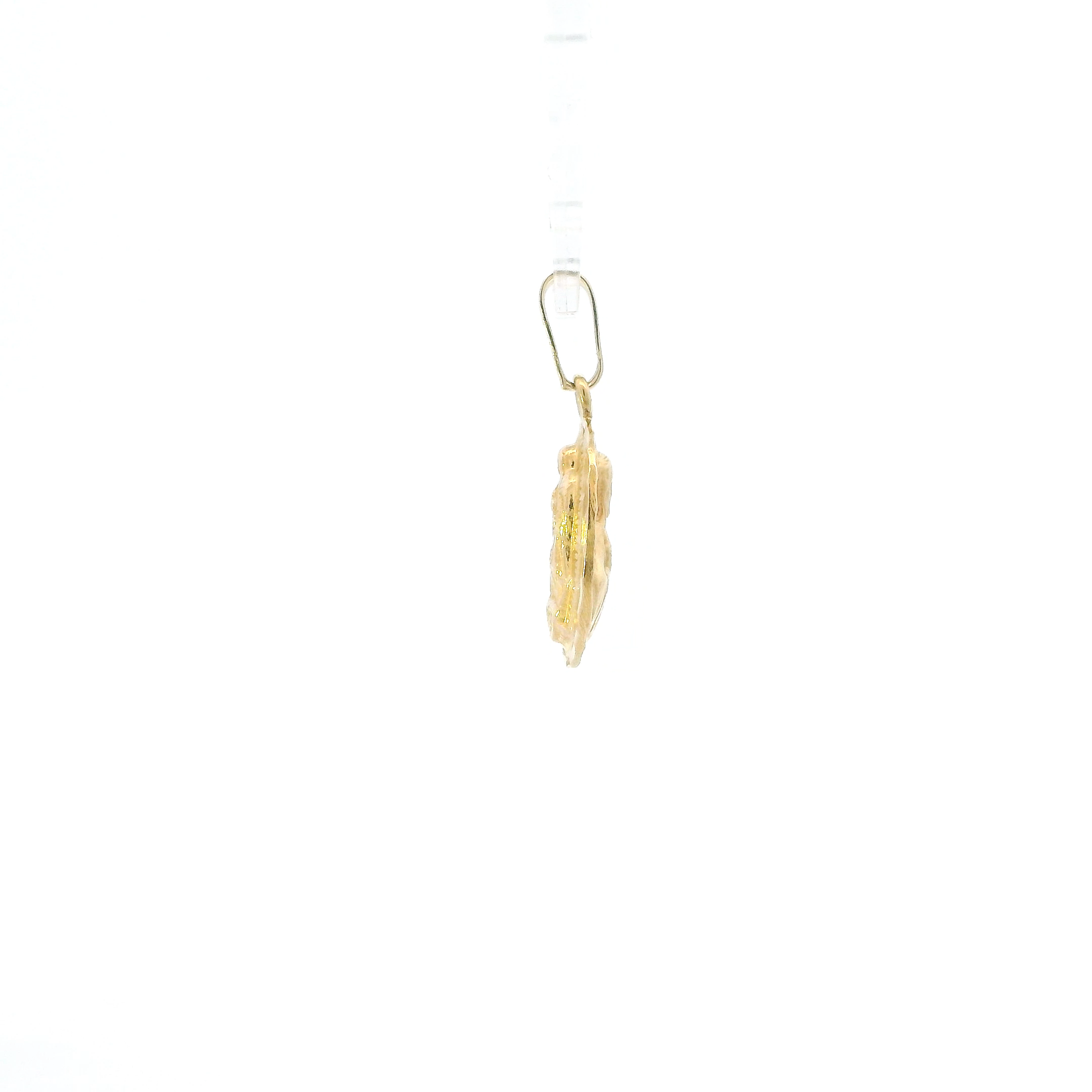 14K Yellow Gold Oval Double Sided Religious Pendant