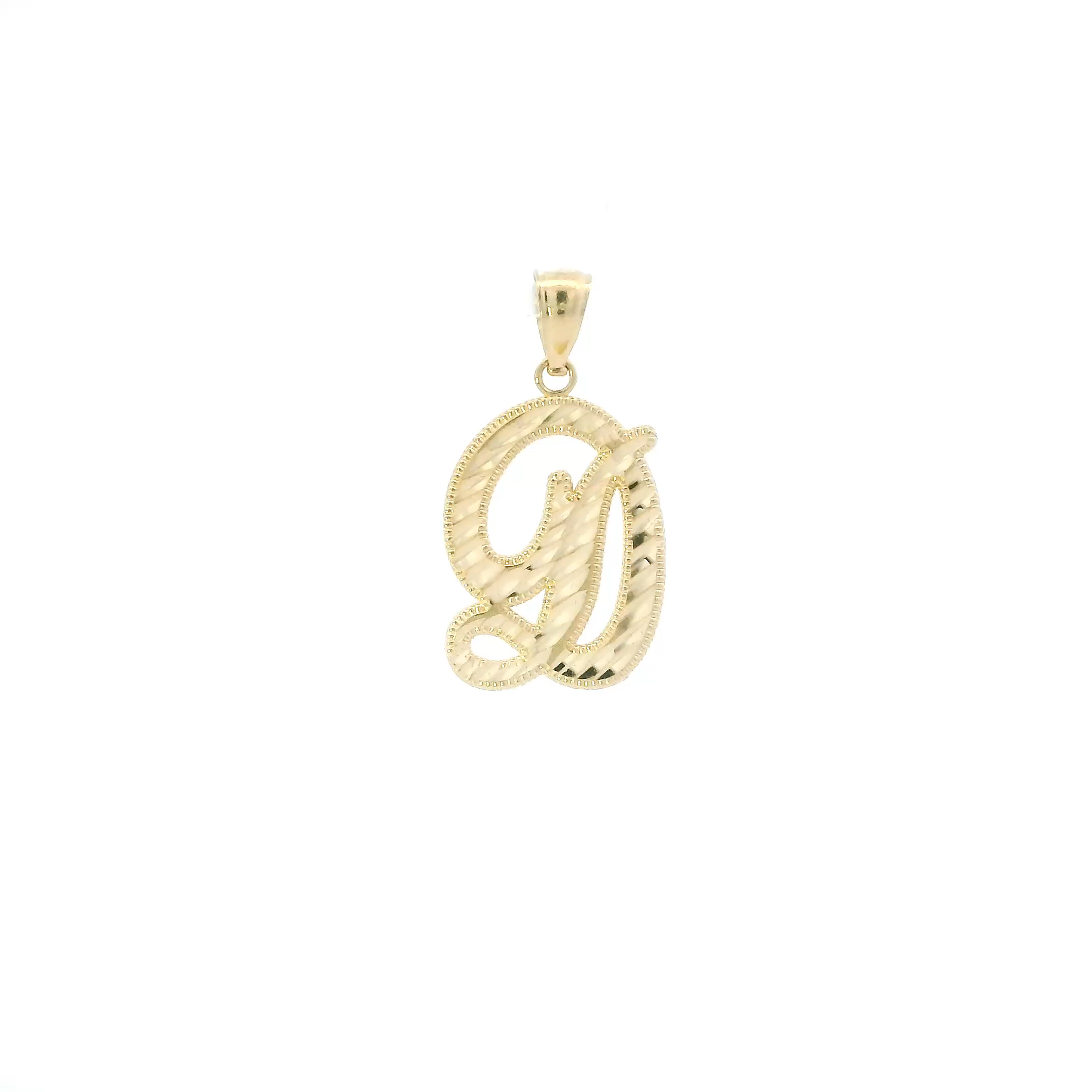 14K Yellow Gold Diamond Cut Letter 
