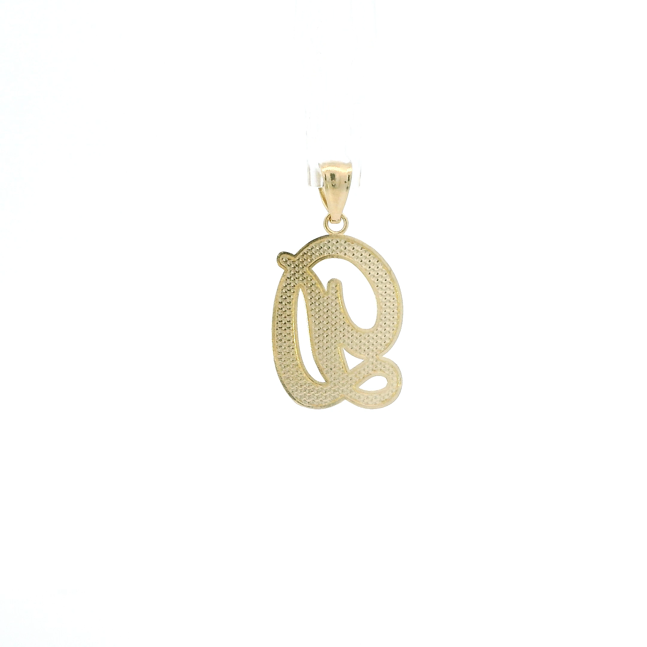 14K Yellow Gold Diamond Cut Letter 