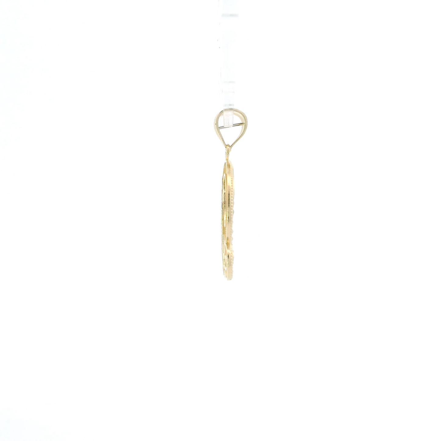 14K Yellow Gold Diamond Cut Letter "D" Pendant
