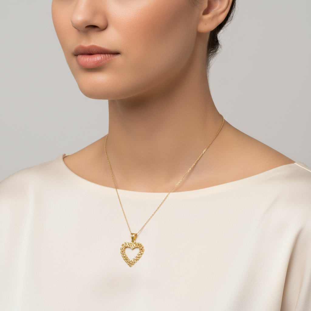 10K Yellow Gold Rolex Heart Pendant