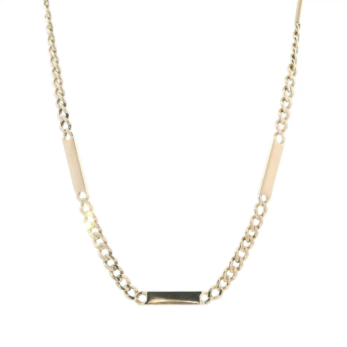 14K Yellow Gold 21" Bar/ Curb Chain