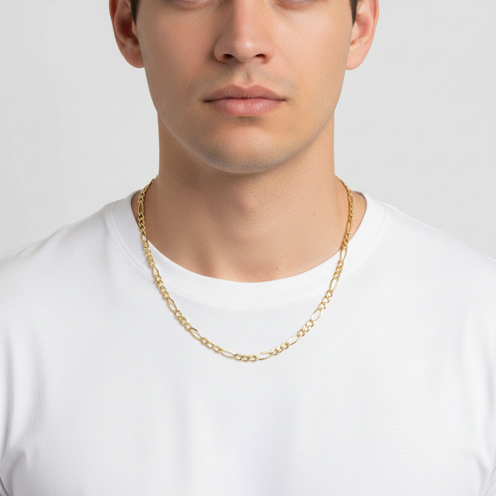 10K Yellow Gold 24" Figaro Chain