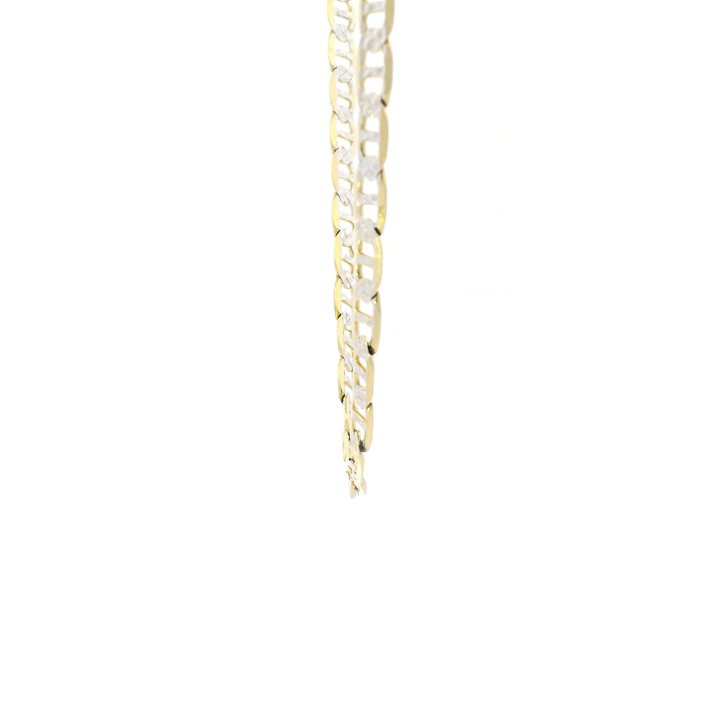 14K Yellow & White Gold 24" Diamond Cut Mariner Chain