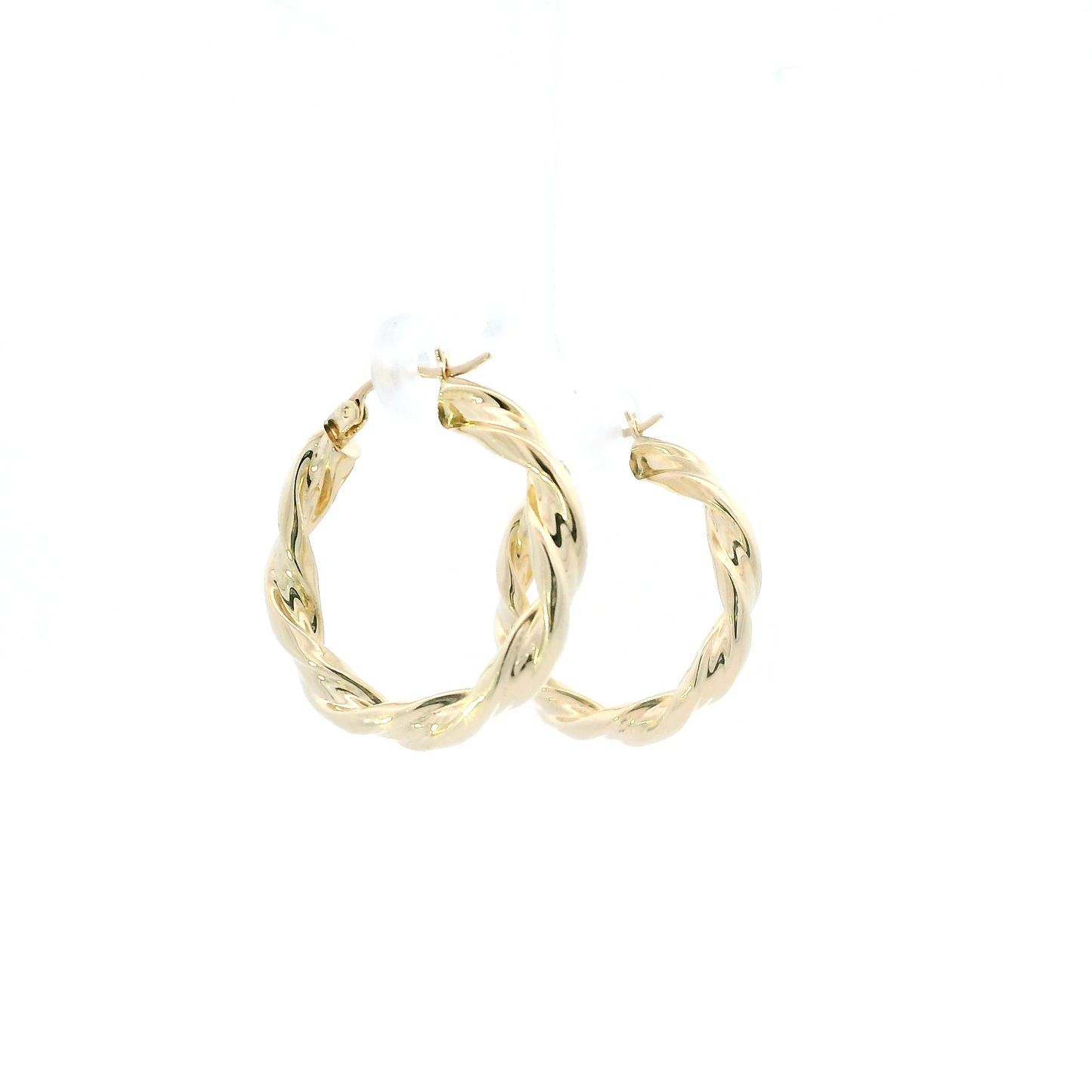 14K Yellow Gold Twisted Hoop Earrings