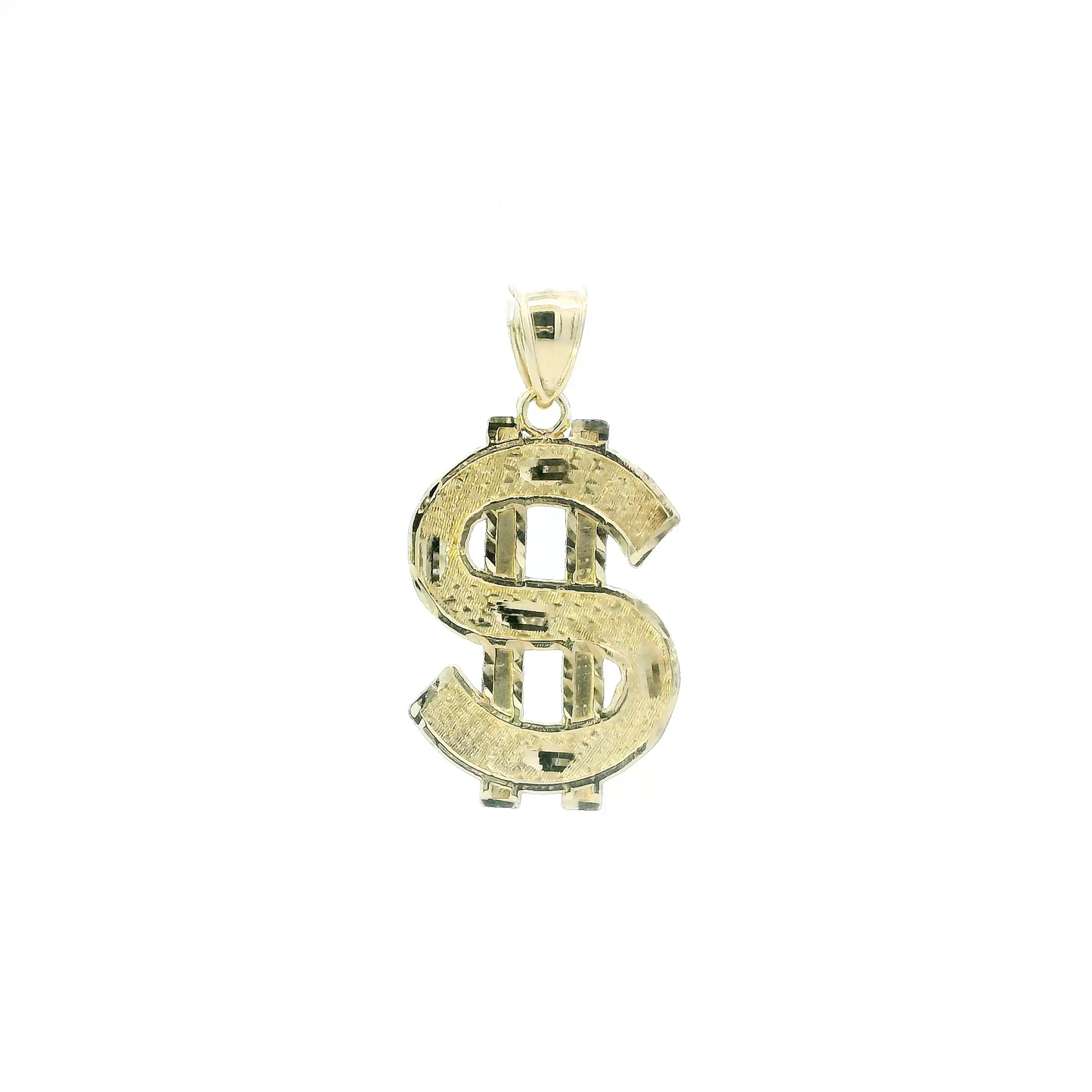 10K Yellow Gold Diamond Cut Money Pendant