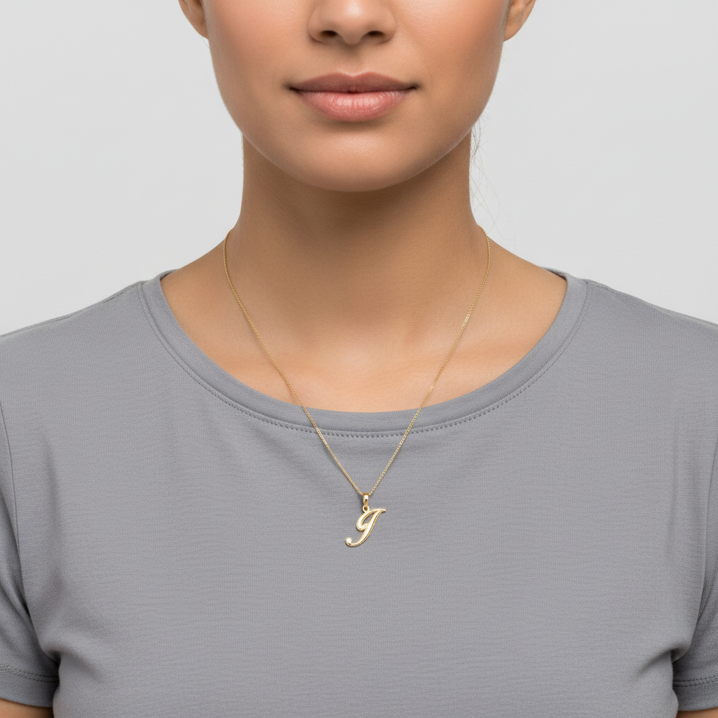 10K Yellow Gold Letter "J" Pendant