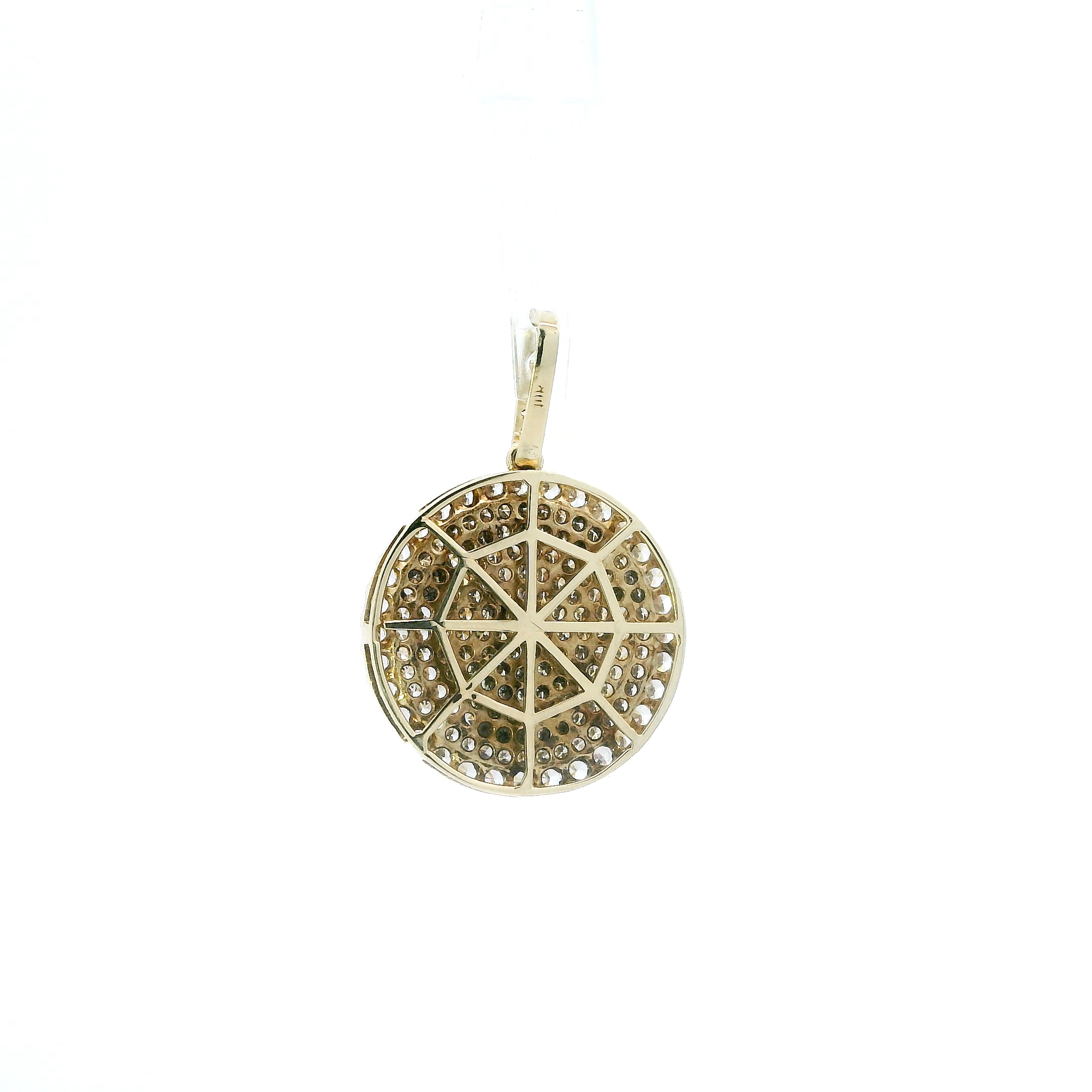 10K Yellow Gold Cz Rolex Crown Pendant
