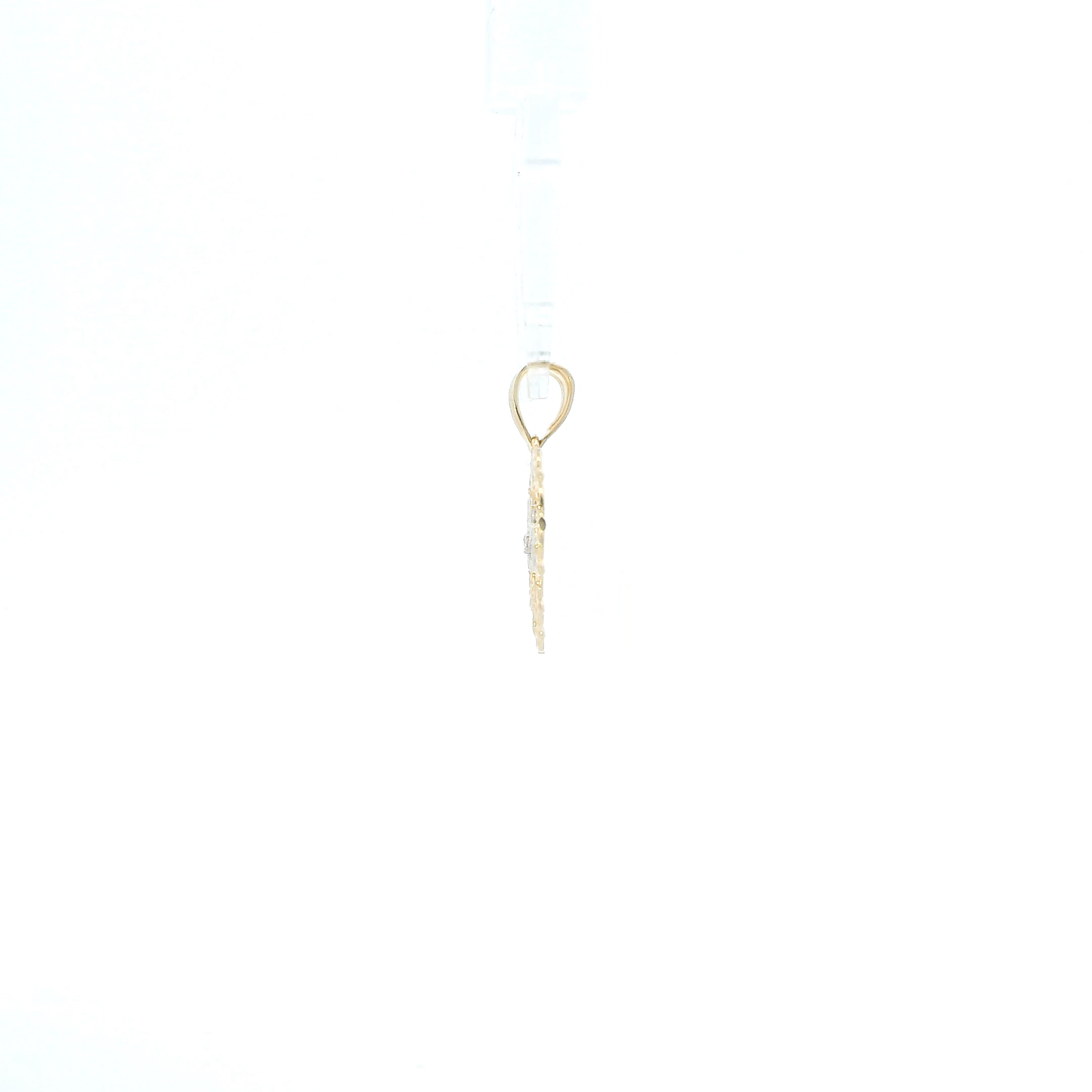 14K Yellow & White Gold "Mom" Heart Pendant