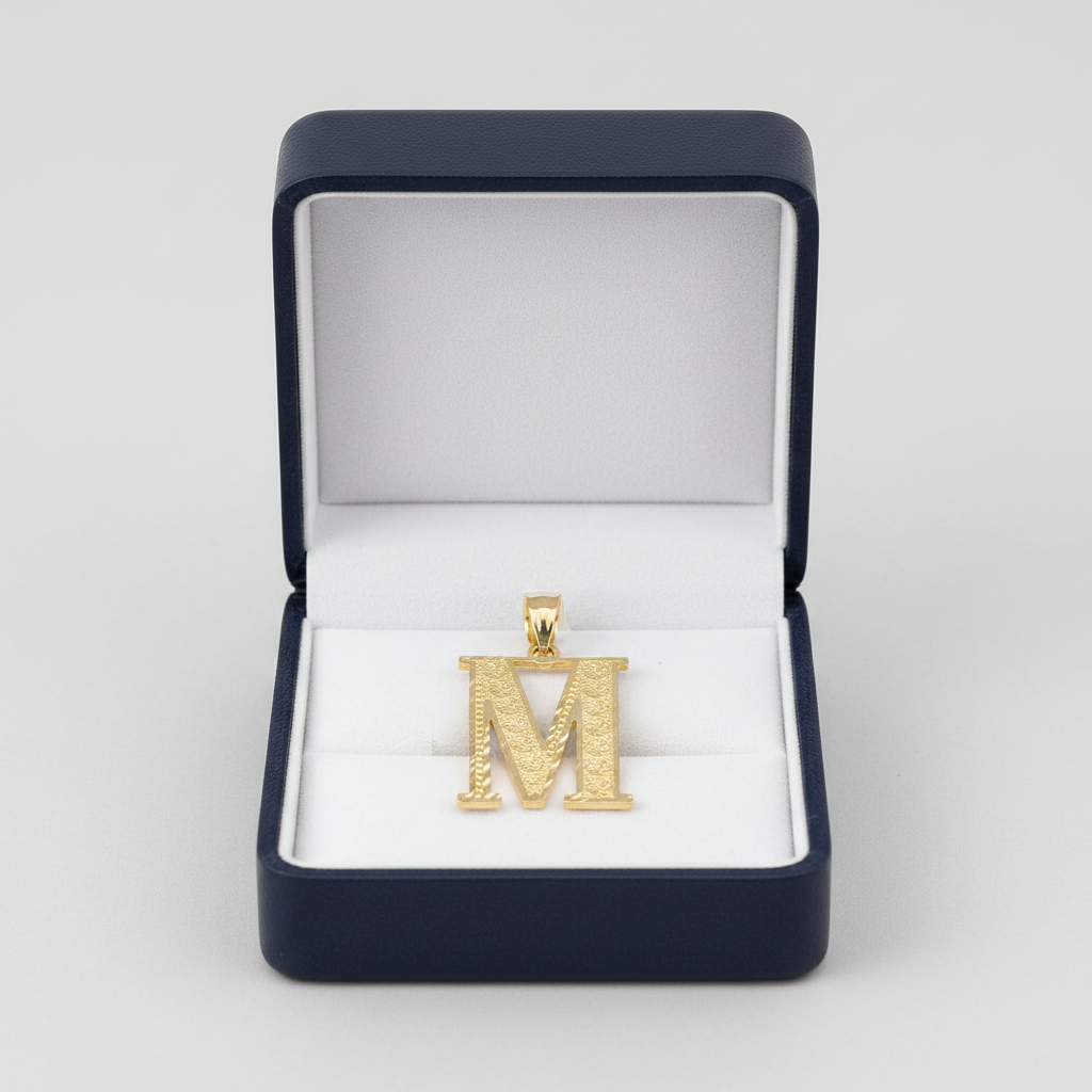 10K Yellow Gold Letter "M" Pendant