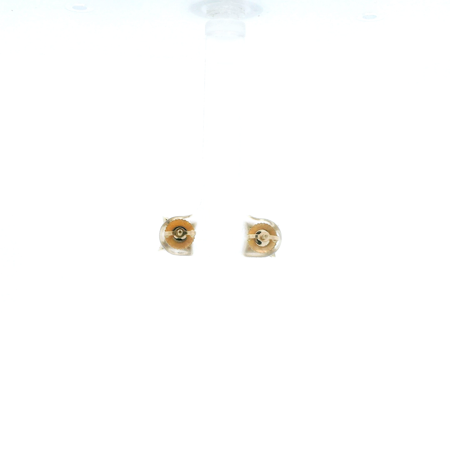 10K Yellow Gold Diamond Square Screwback Earrings