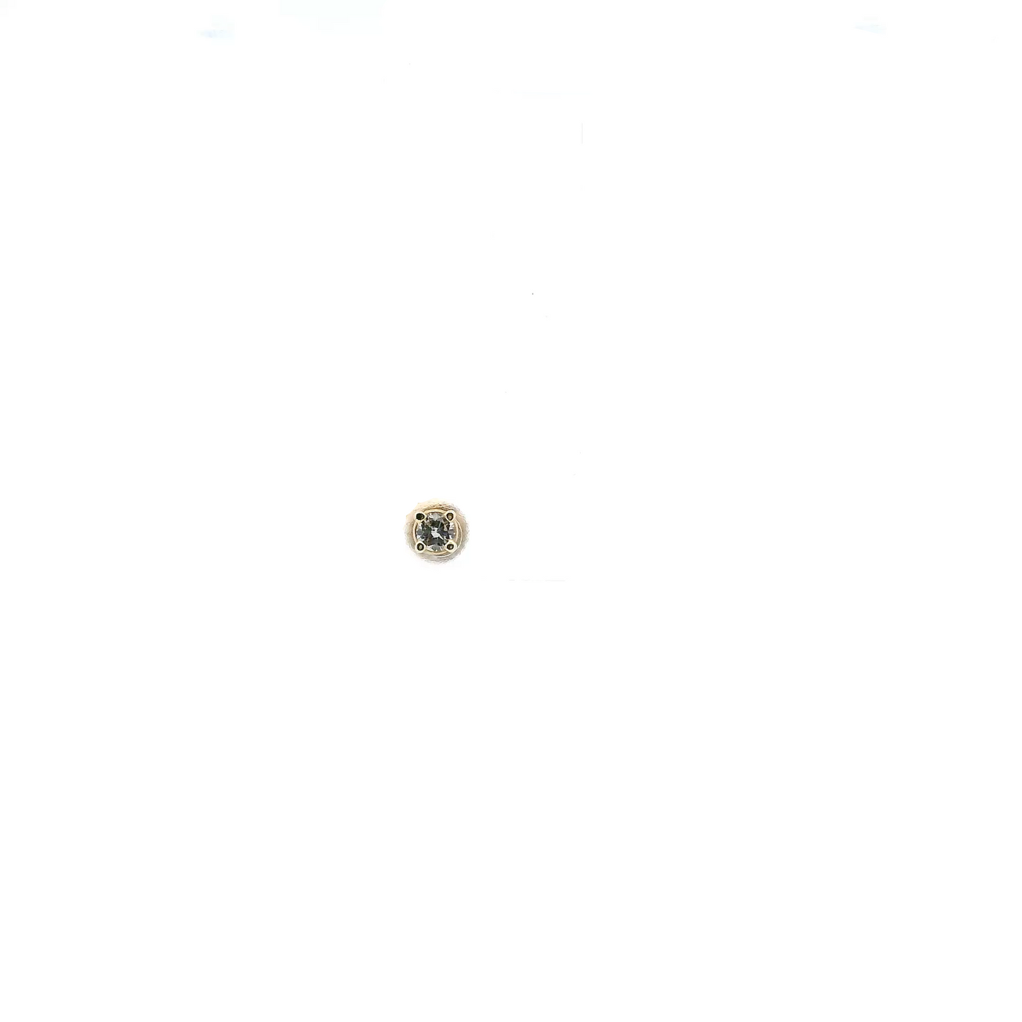 14K Yellow Gold Single Solitaire Earring - 0.15ct