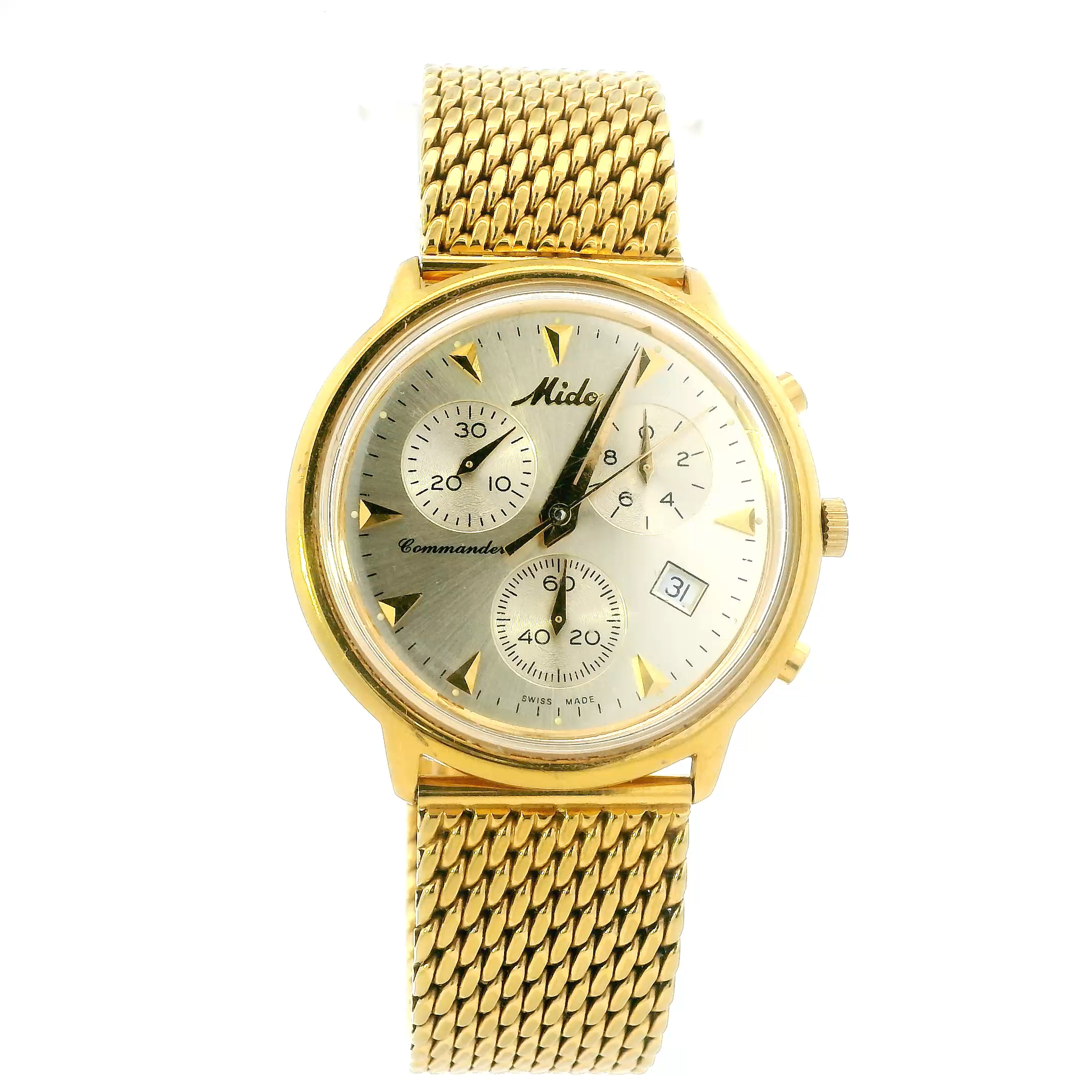 Mido Ocean Star Commander Gold Tone Mens Wristwatch - 8435