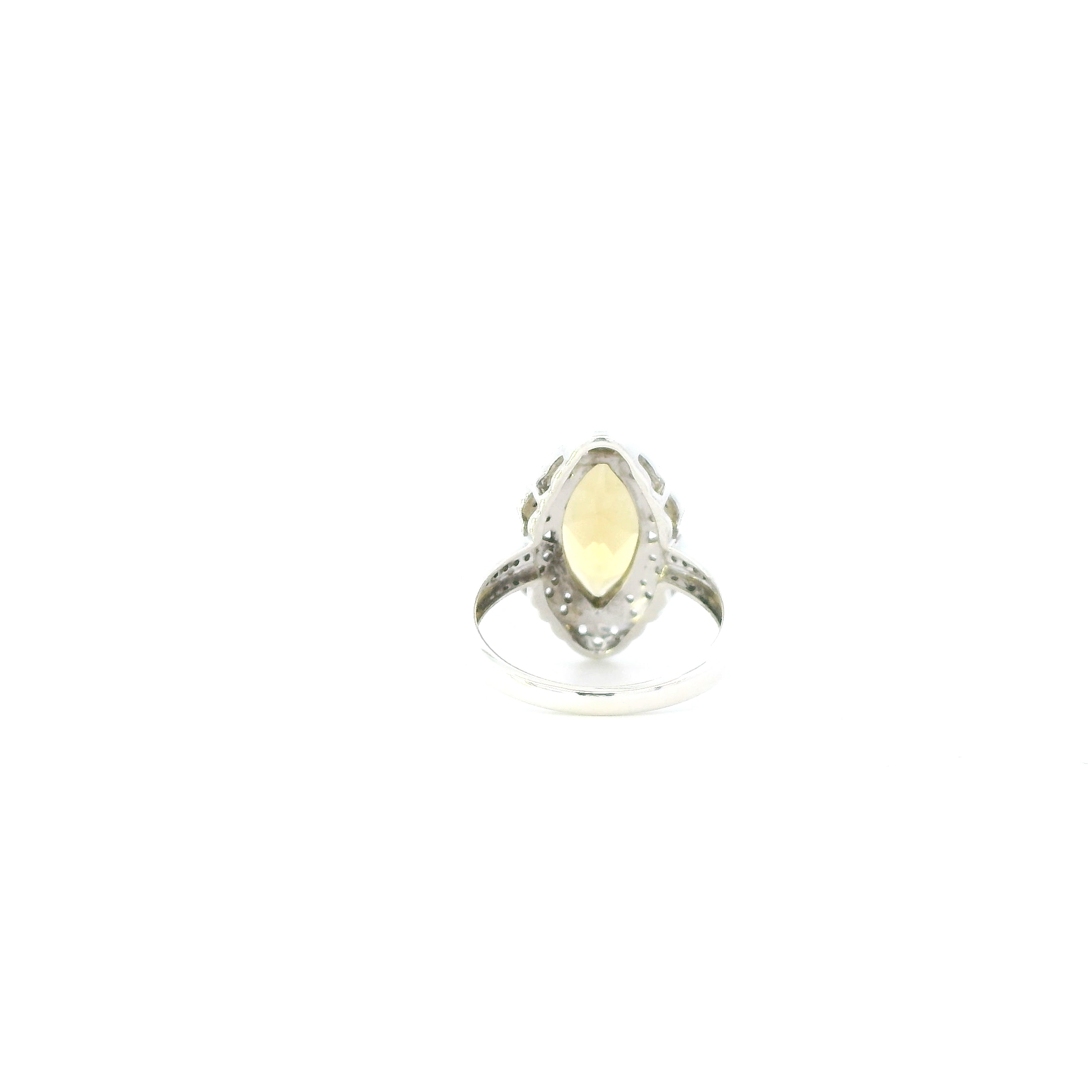 Sterling Silver Citrine & White Topaz Womens Ring