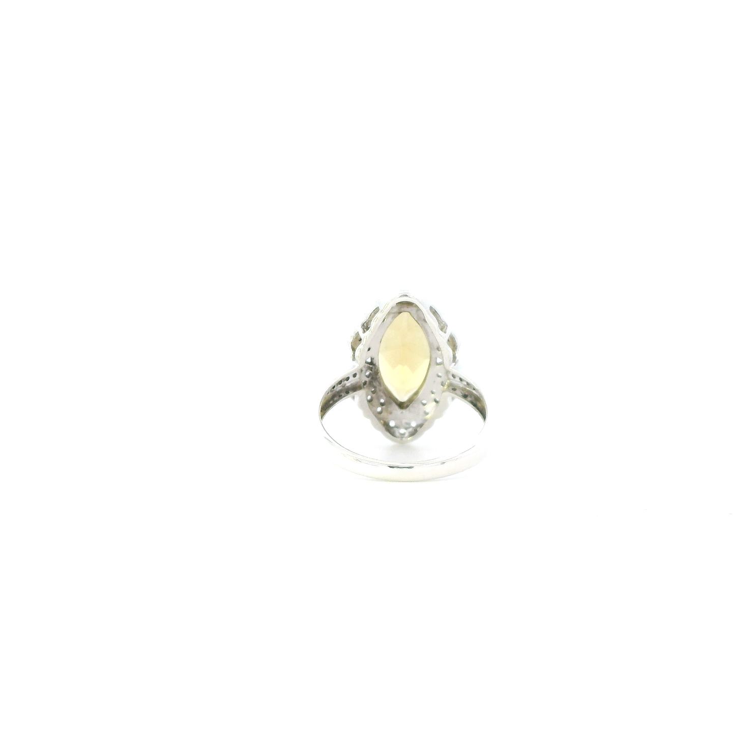 Sterling Silver Citrine & White Topaz Womens Ring