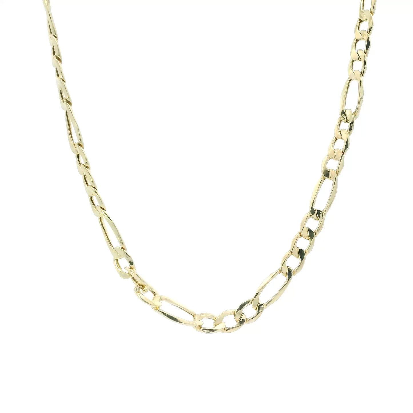 14K Yellow Gold 22" Hollow Figaro Chain