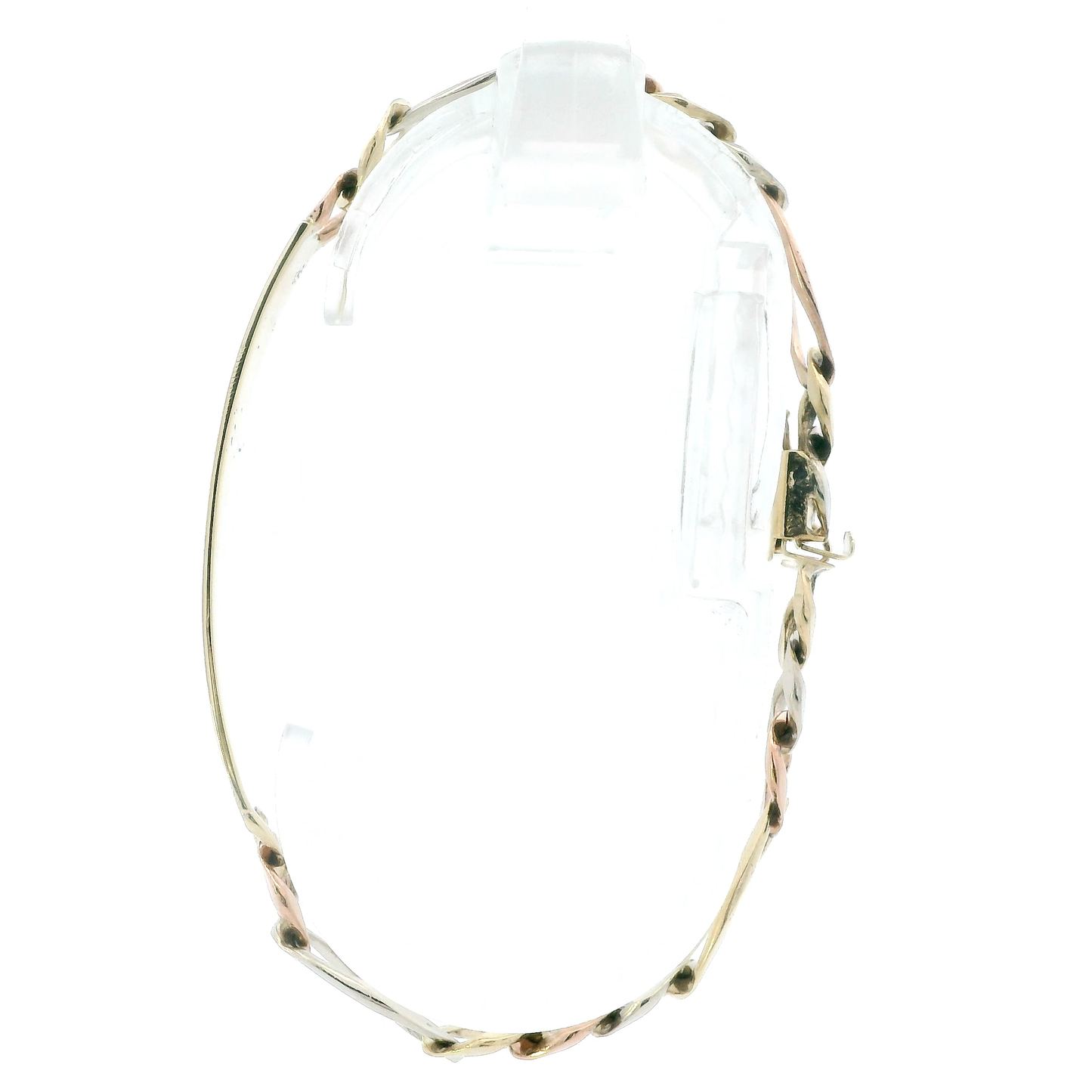 10K Tri Color Gold 8.25" Figaro ID Bracelet