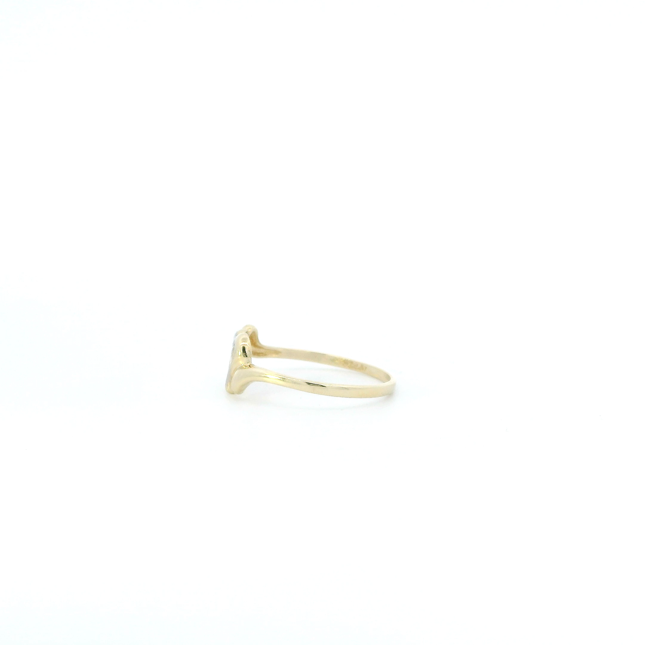 14K White & Yellow Gold Heart Womens Ring