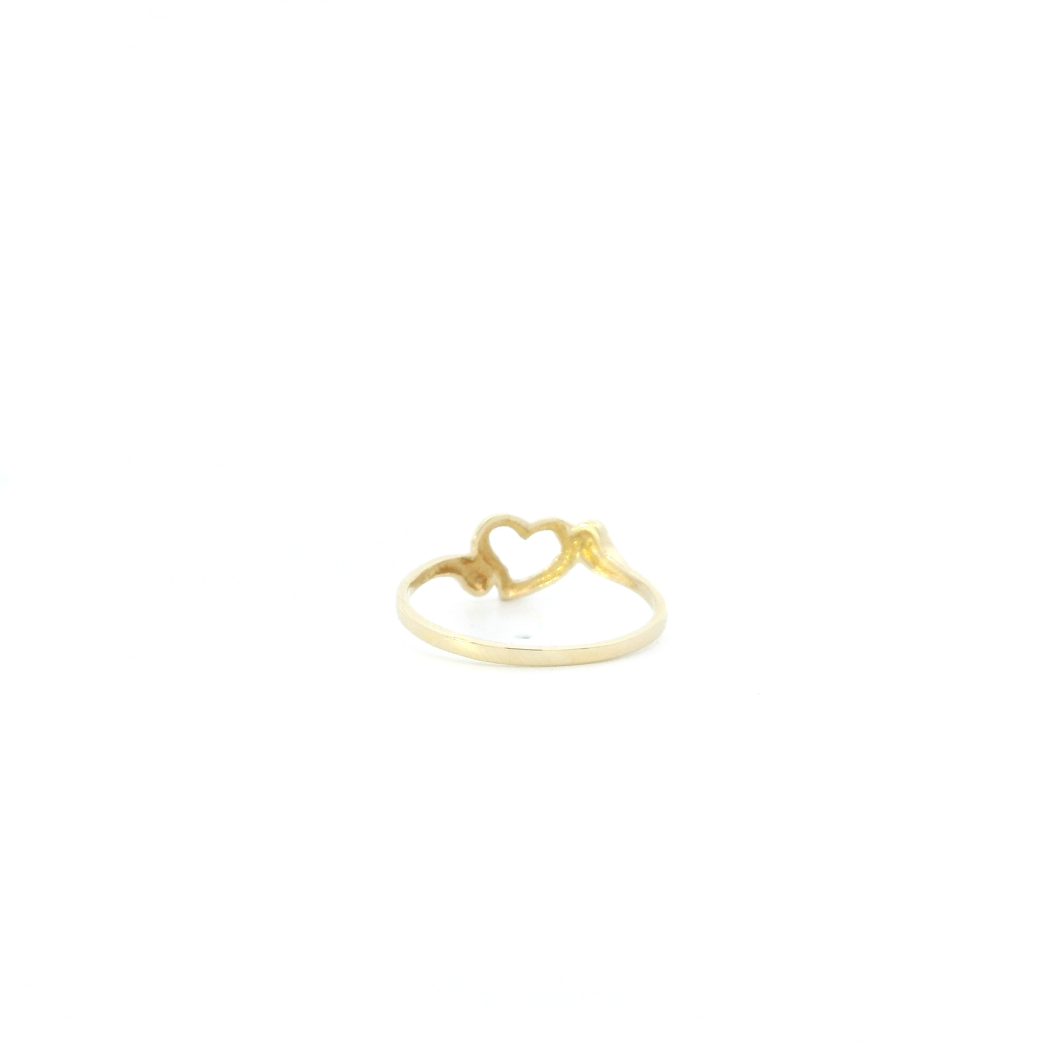 14K White & Yellow Gold Heart Womens Ring