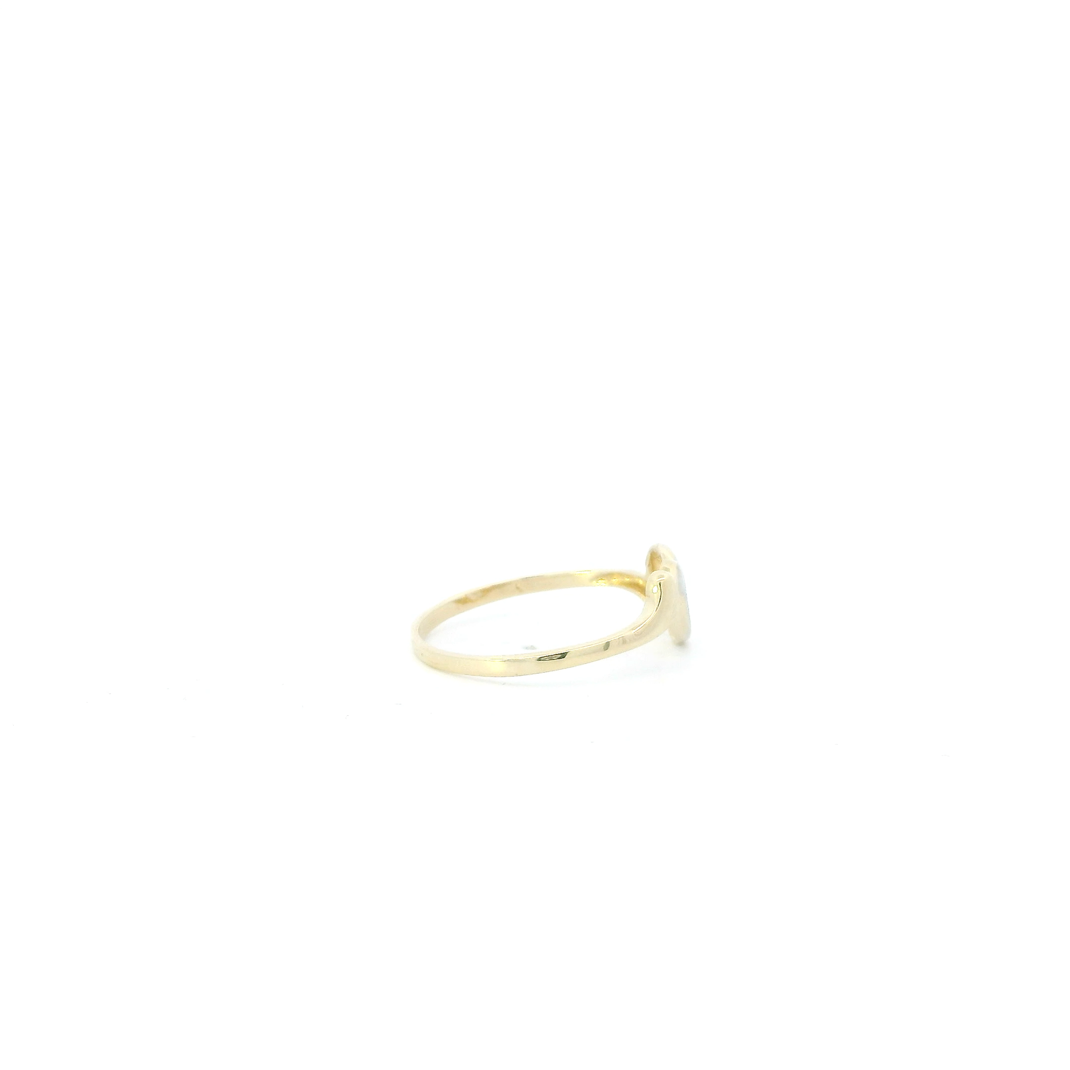 14K White & Yellow Gold Heart Womens Ring