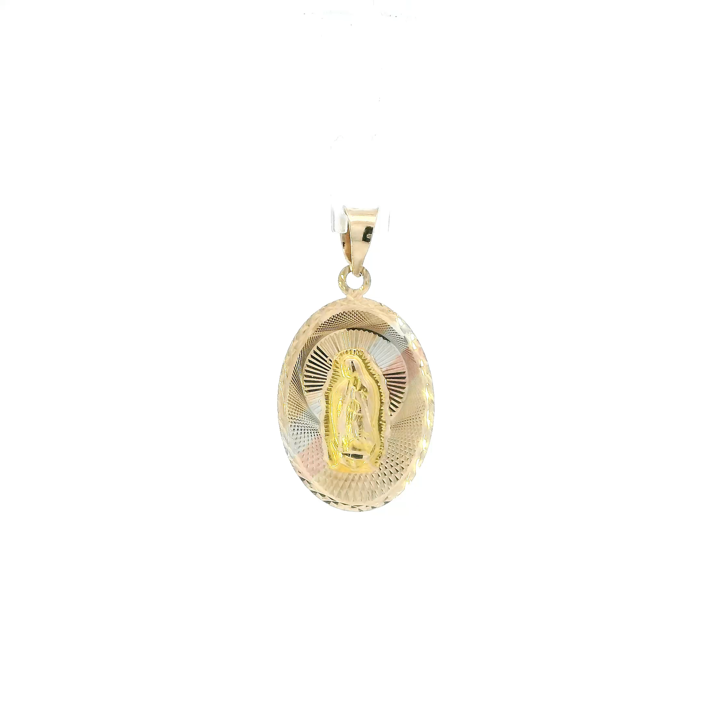 10K Tri Color Gold Religious Pendant