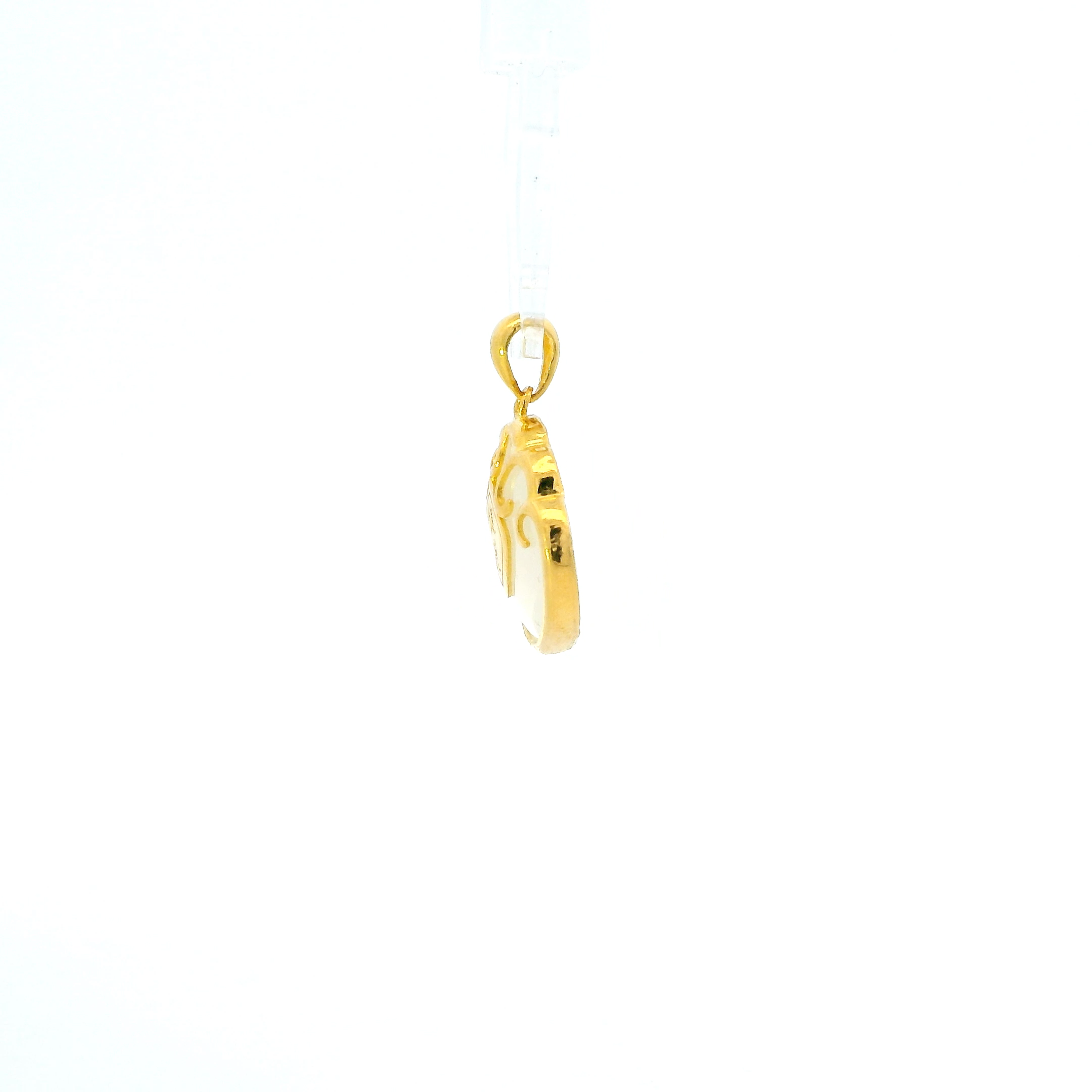 24K Yellow Gold Hetian Jade Pendant