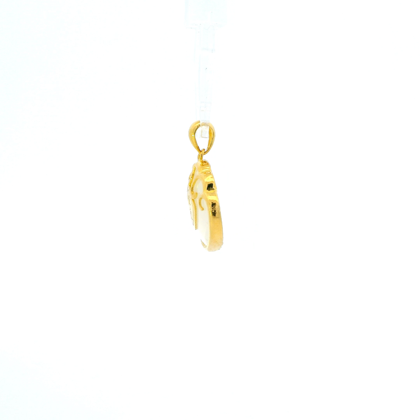24K Yellow Gold Hetian Jade Pendant