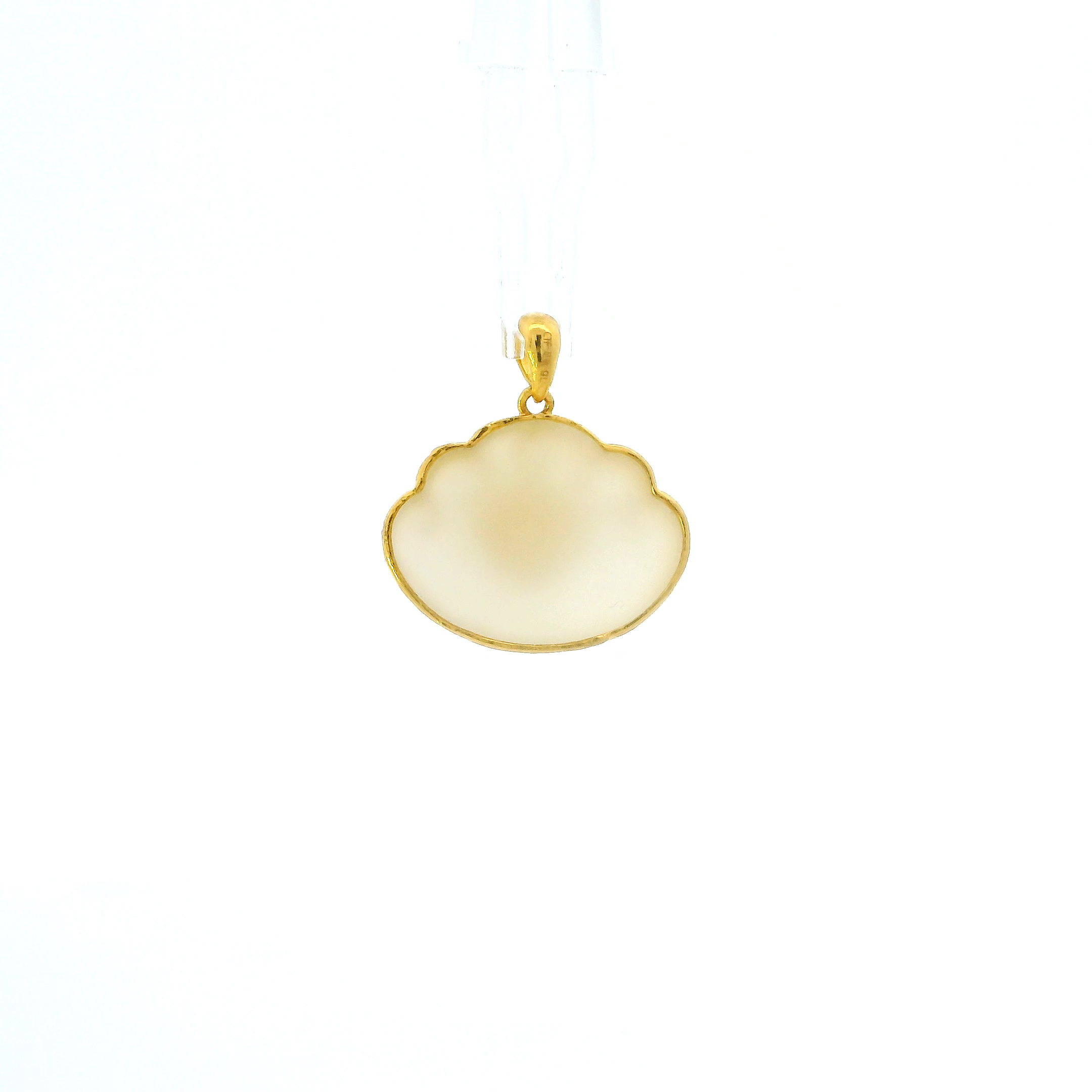 24K Yellow Gold Hetian Jade Pendant