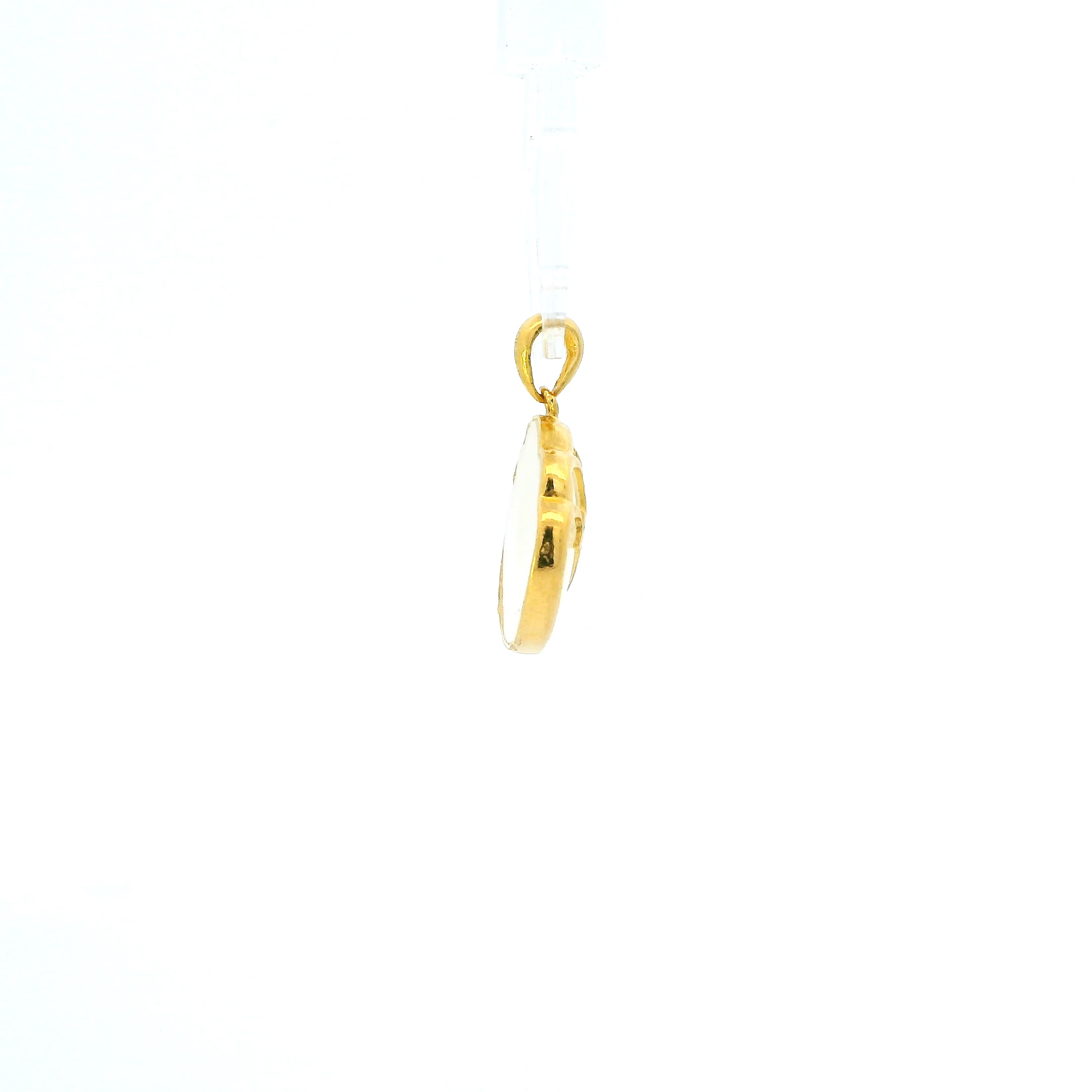 24K Yellow Gold Hetian Jade Pendant