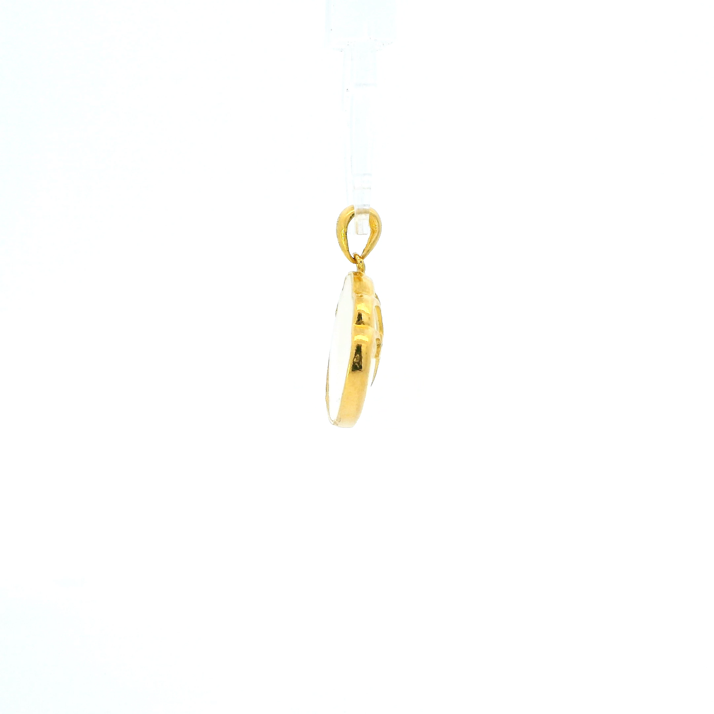 24K Yellow Gold Hetian Jade Pendant