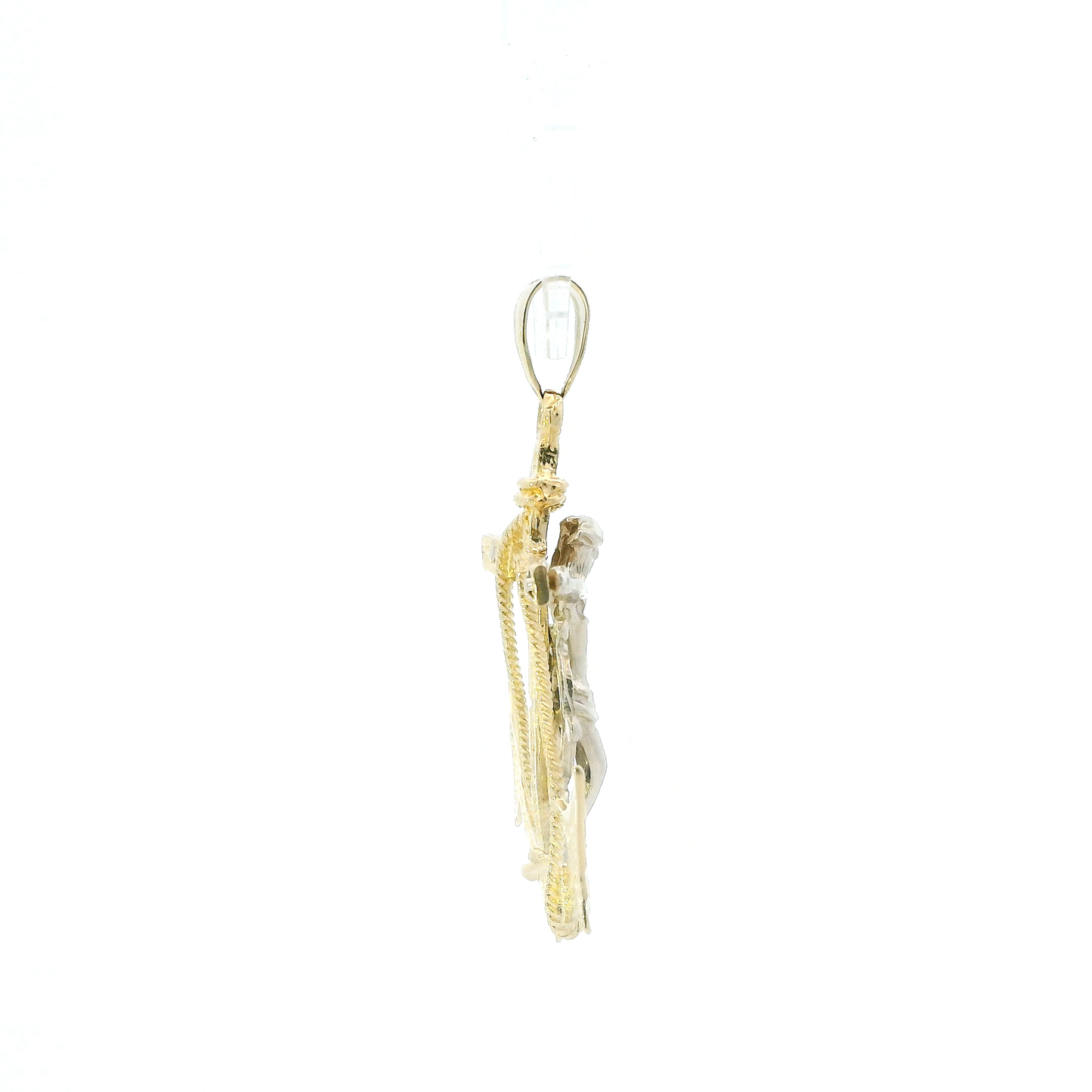 14K Yellow & White Gold Anchor Crucifix Pendant