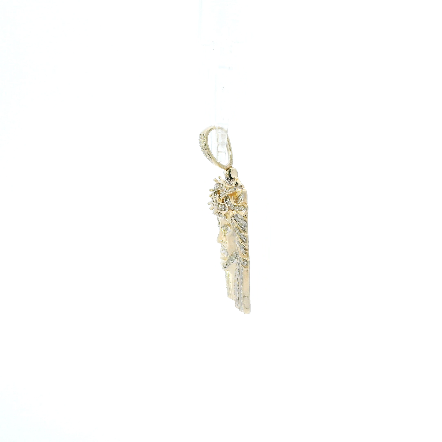 10K Yellow Gold Diamond Jesus Face Pendant - 0.23ct
