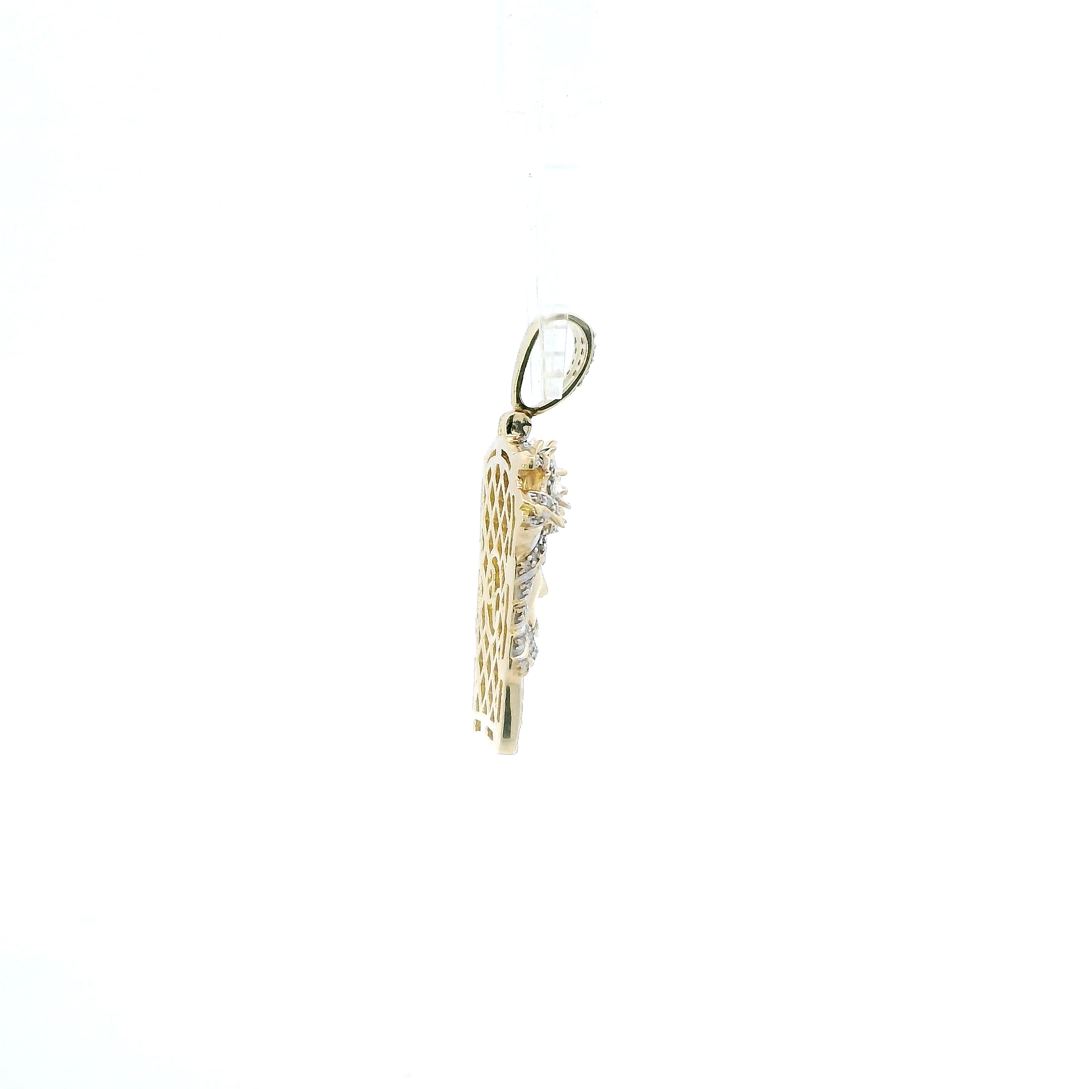 10K Yellow Gold Diamond Jesus Face Pendant - 0.23ct