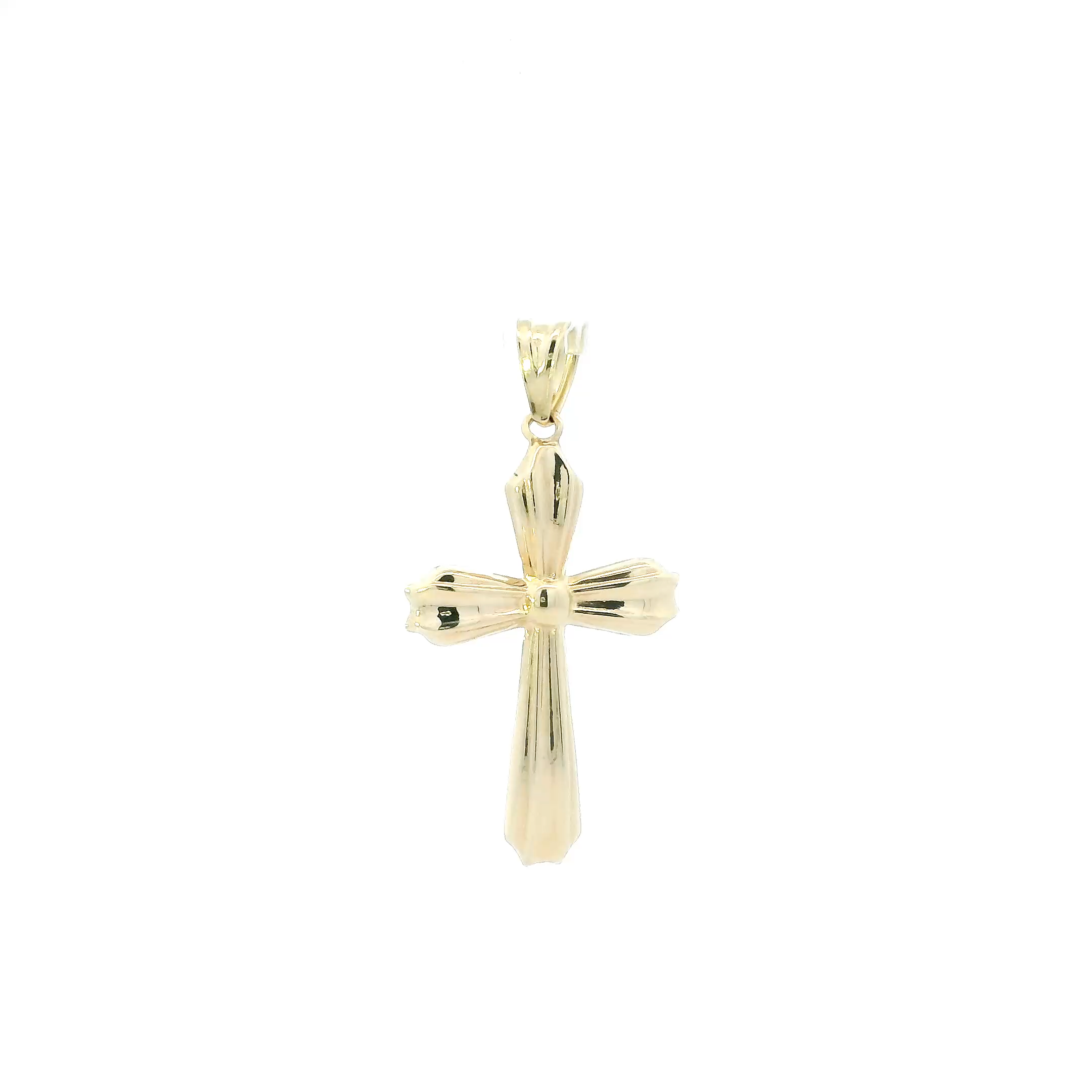 14K Yellow & White Gold Ridged Design Pendant