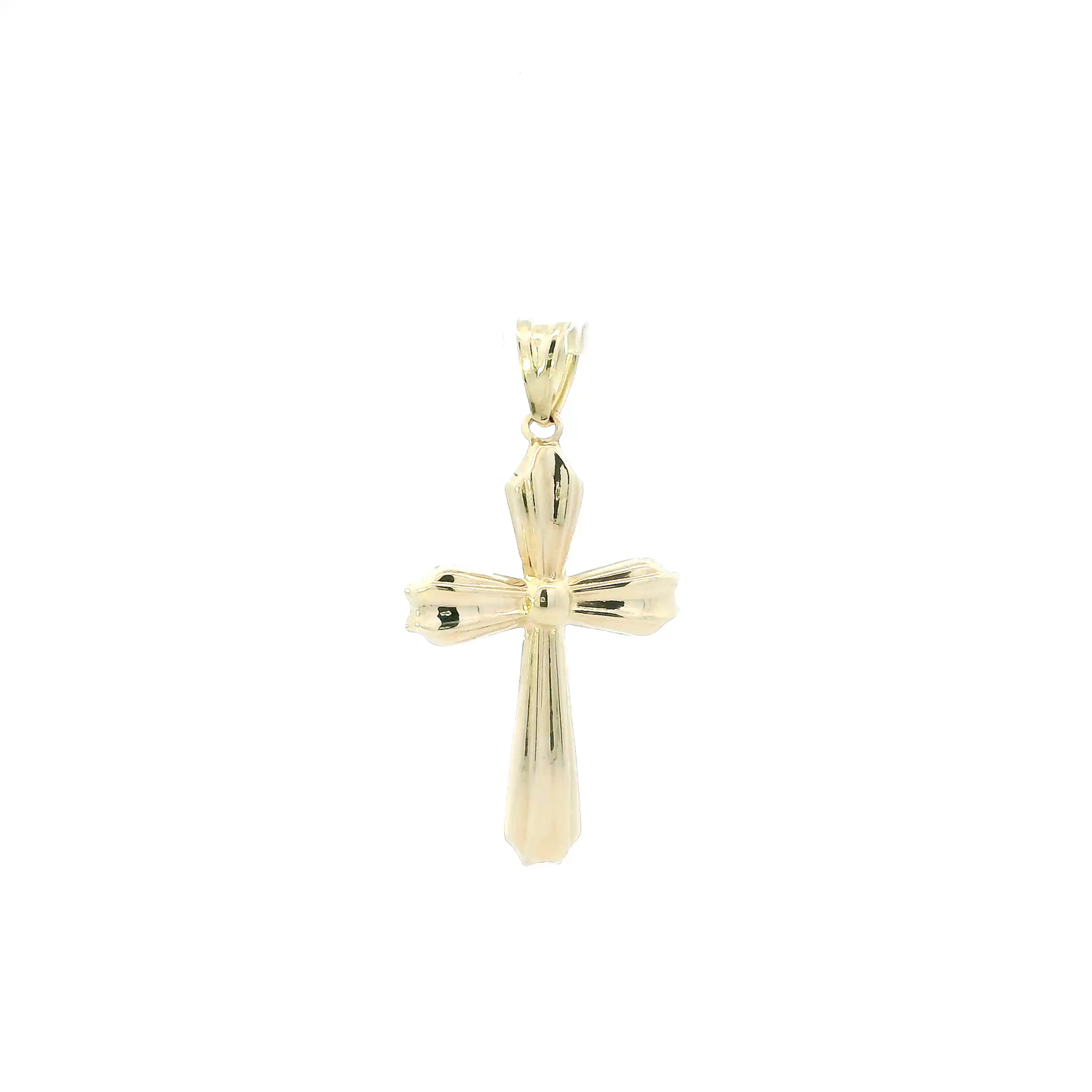 14K Yellow & White Gold Ridged Design Pendant