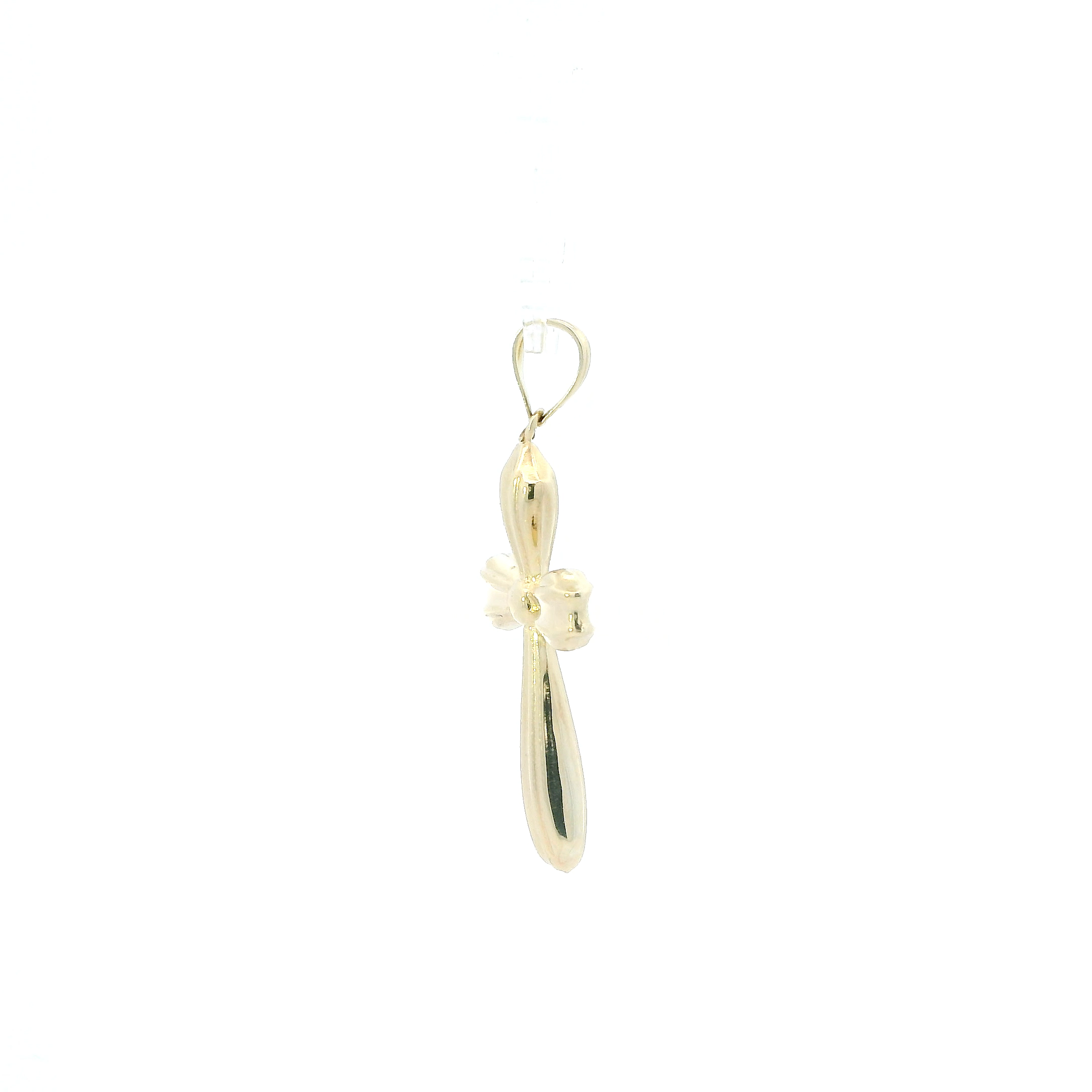 14K Yellow & White Gold Ridged Design Pendant