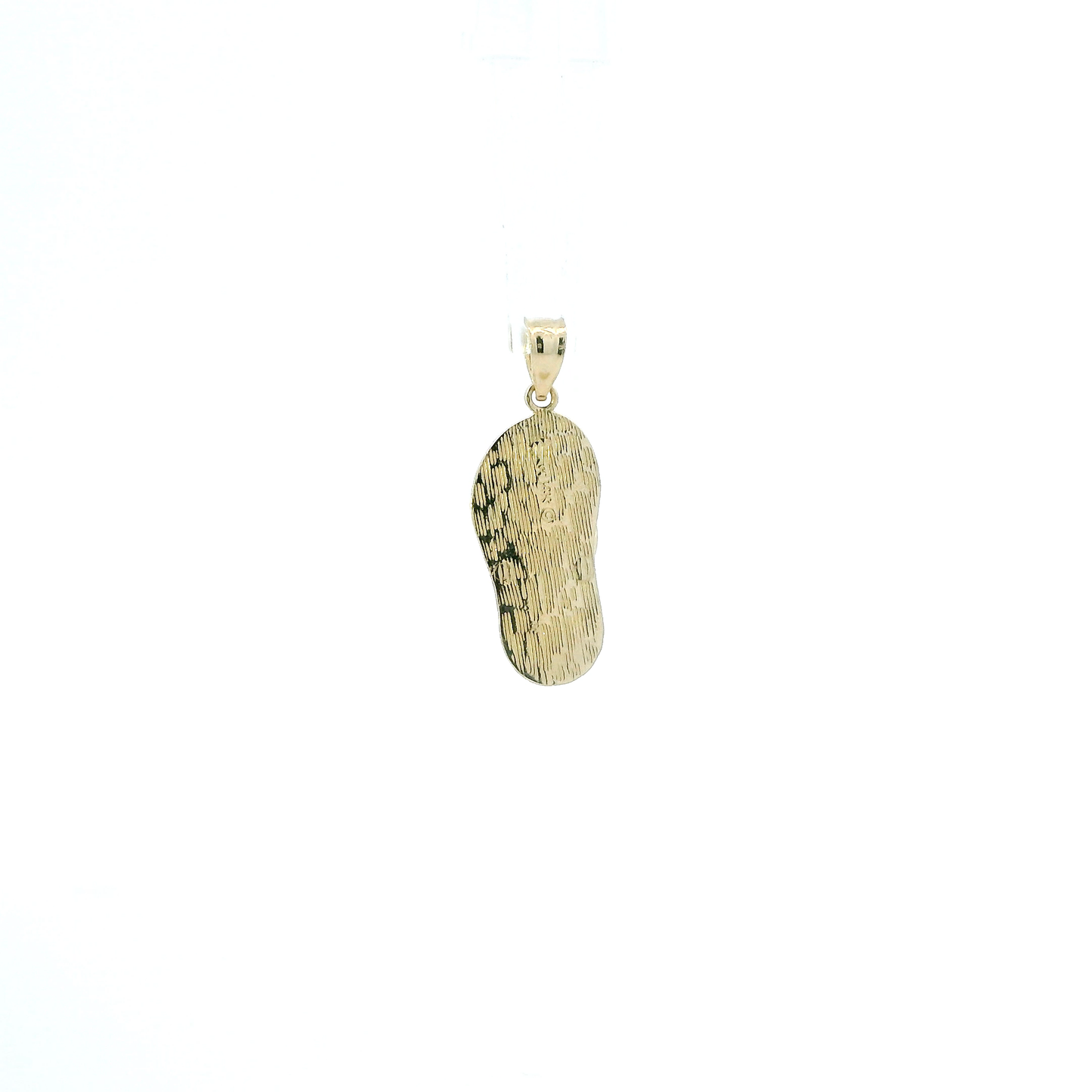 14K Yellow Gold Floral Flip Flop Pendant