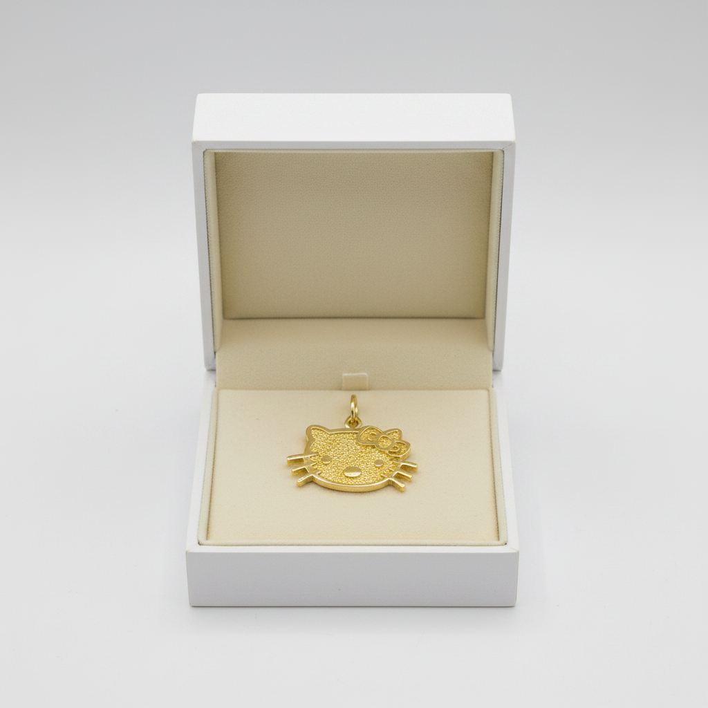 10K Yellow Gold Hello Kitty Pendant