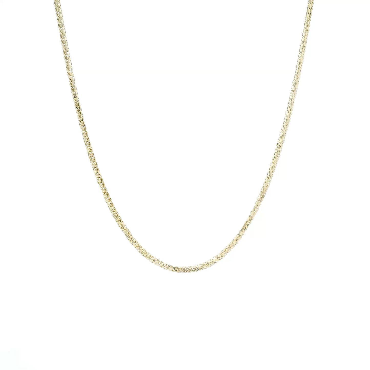 14K Yellow Gold 23.5" Hollow Wheat Chain