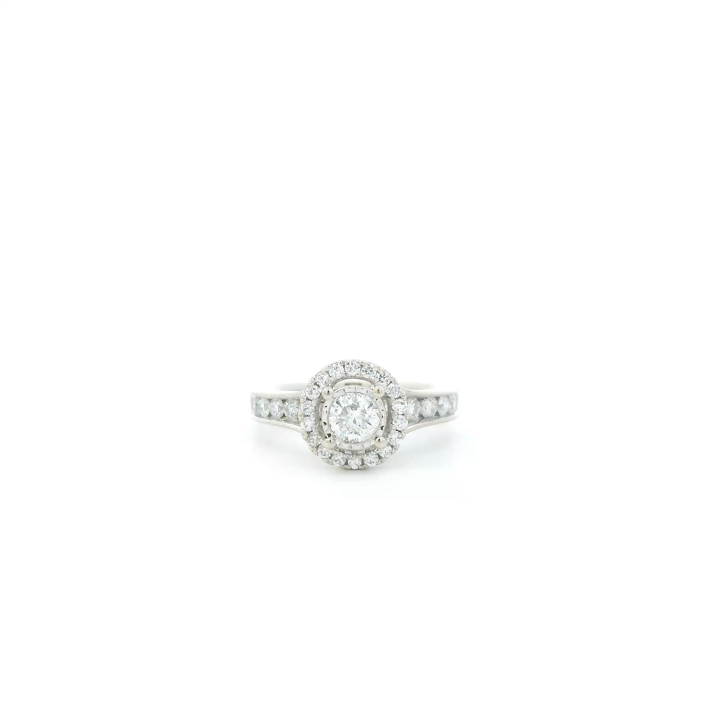 14K White Gold Diamond Womens Ring - 1.06ct
