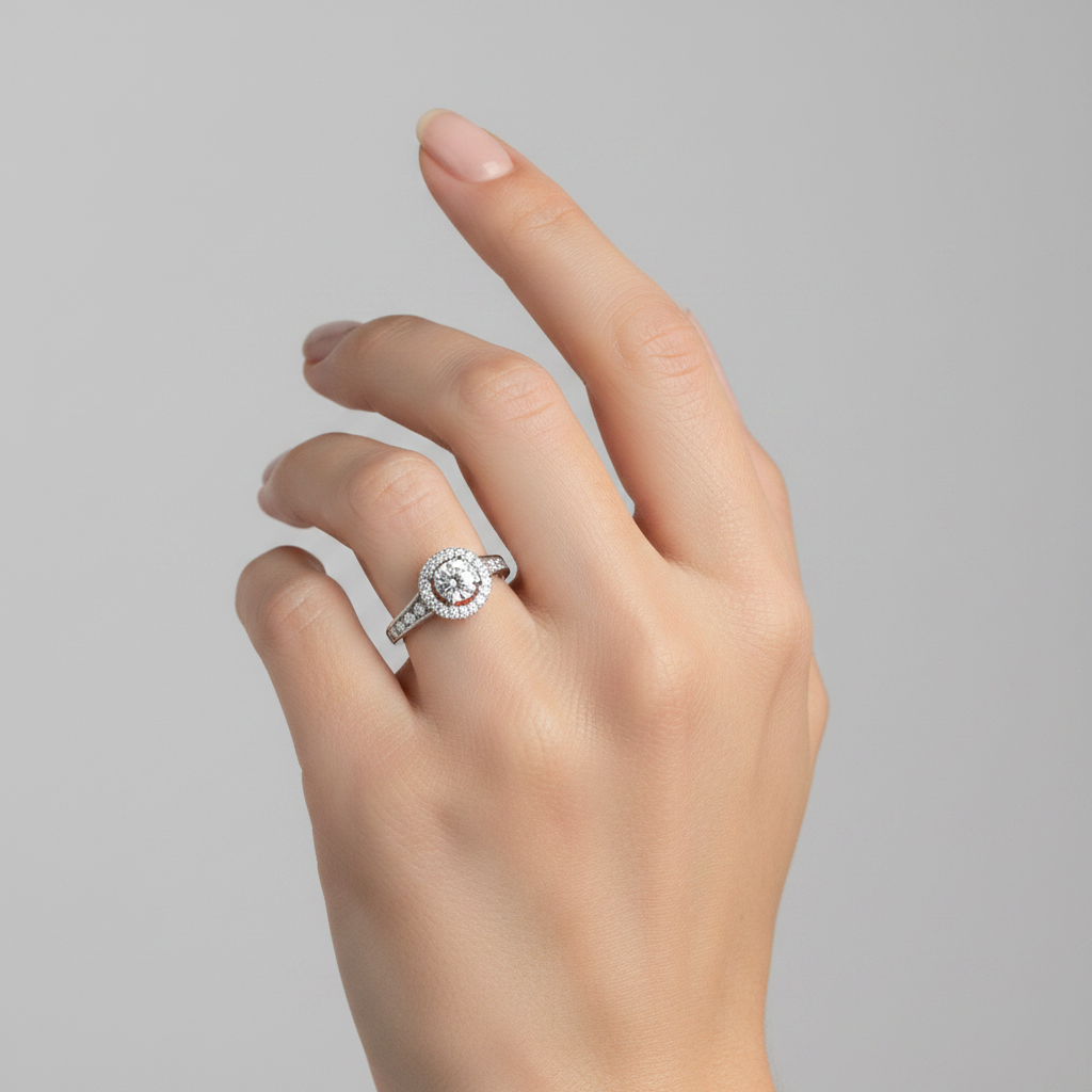 14K White Gold Diamond Womens Ring - 1.06ct
