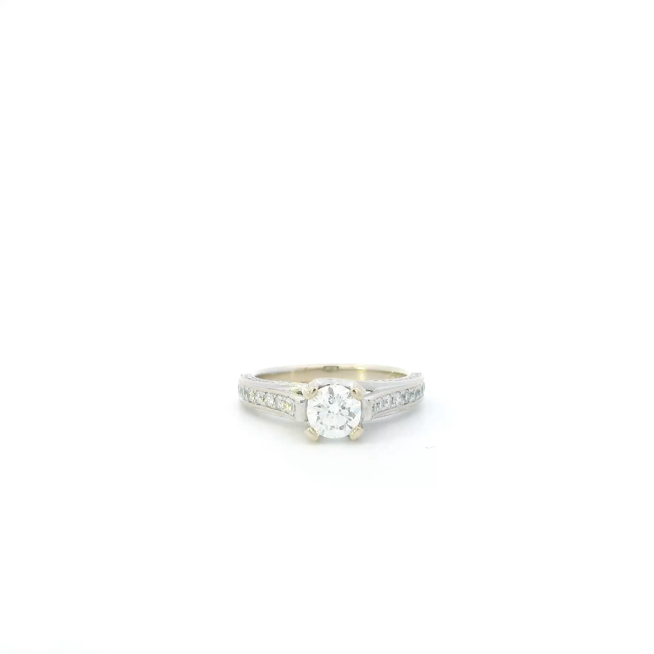 18K White Gold Diamond Diamond Womens Ring - 0.88ct