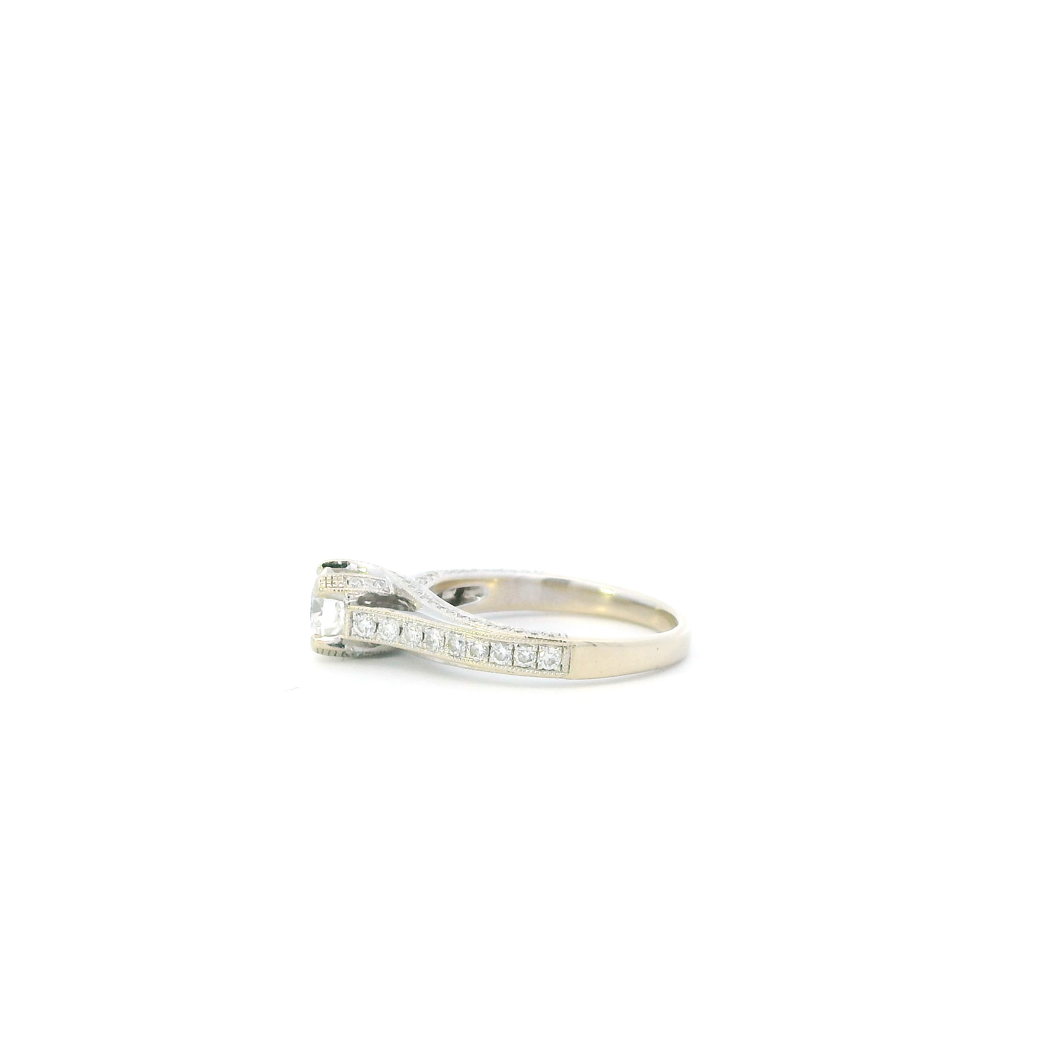 18K White Gold Diamond Diamond Womens Ring - 0.88ct