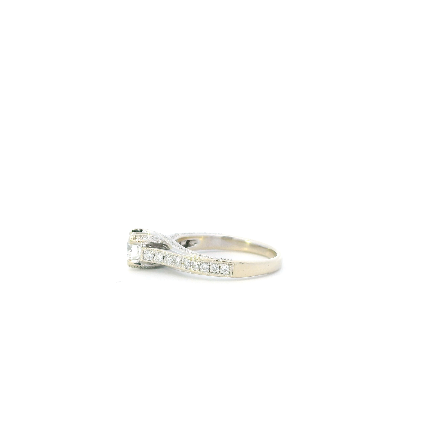 18K White Gold Diamond Diamond Womens Ring - 0.88ct